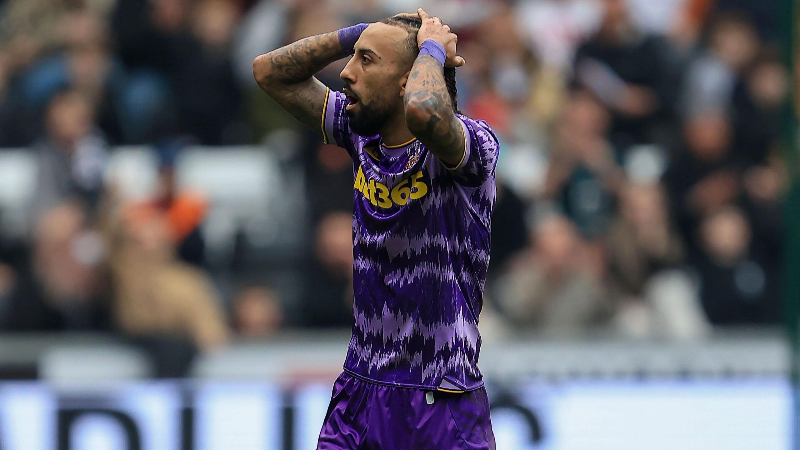 Sorba Thomas after being sent off for Stoke at Swansea