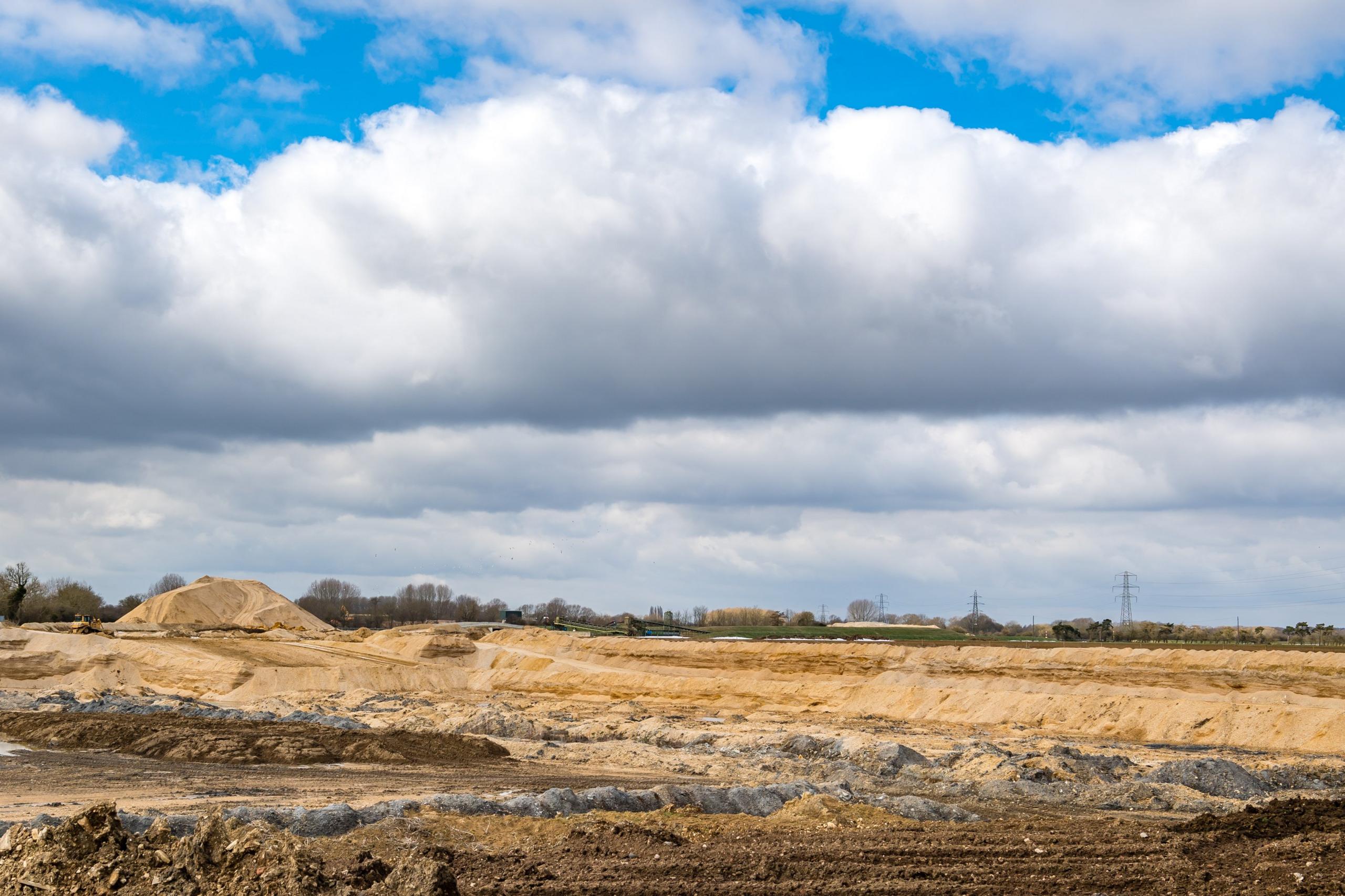 Sand and gravel being extracted at Rushy Common near Witney