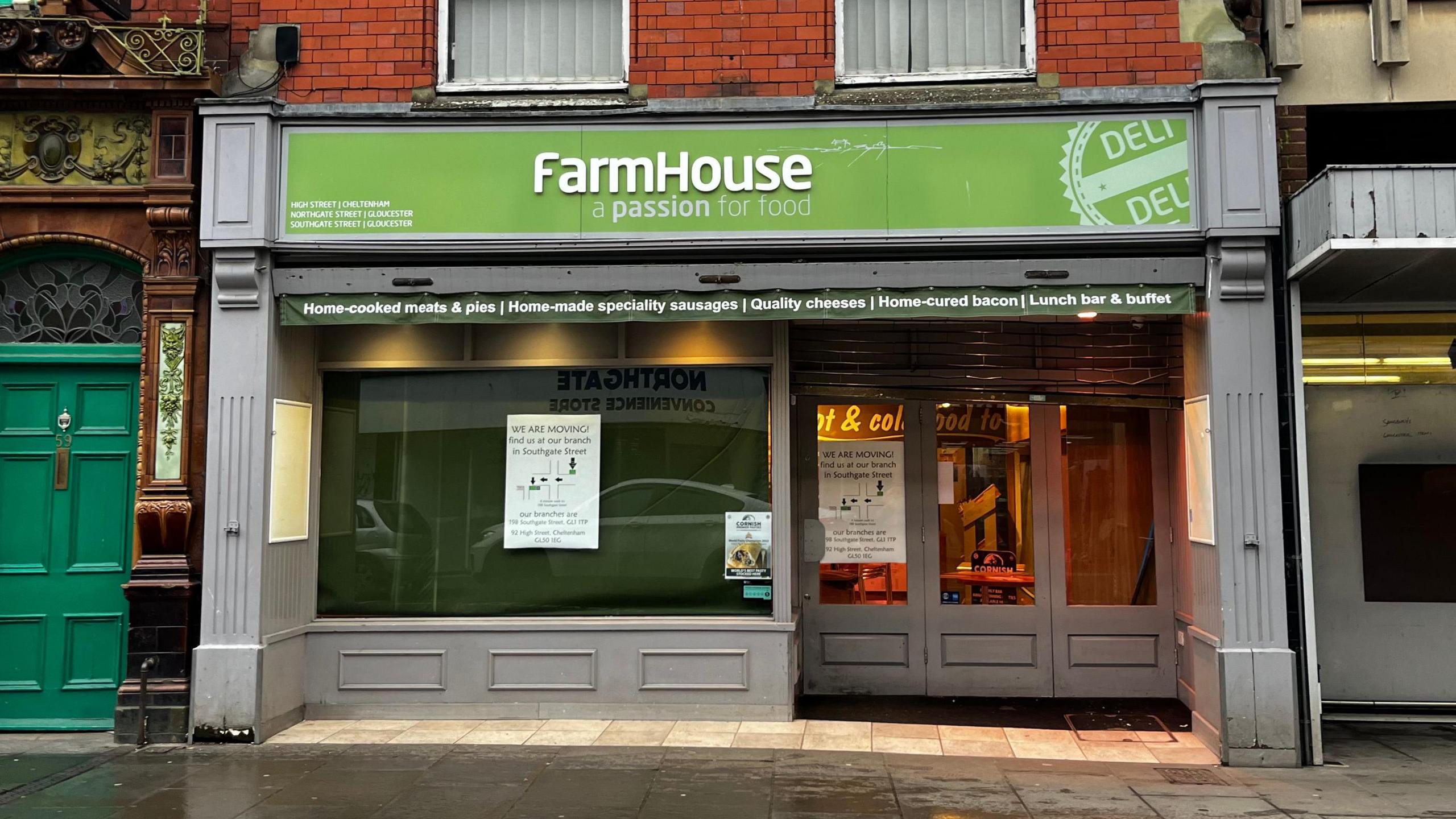 A photo showing the shop front of Farmhouse Deli in Gloucester's Northgate Street