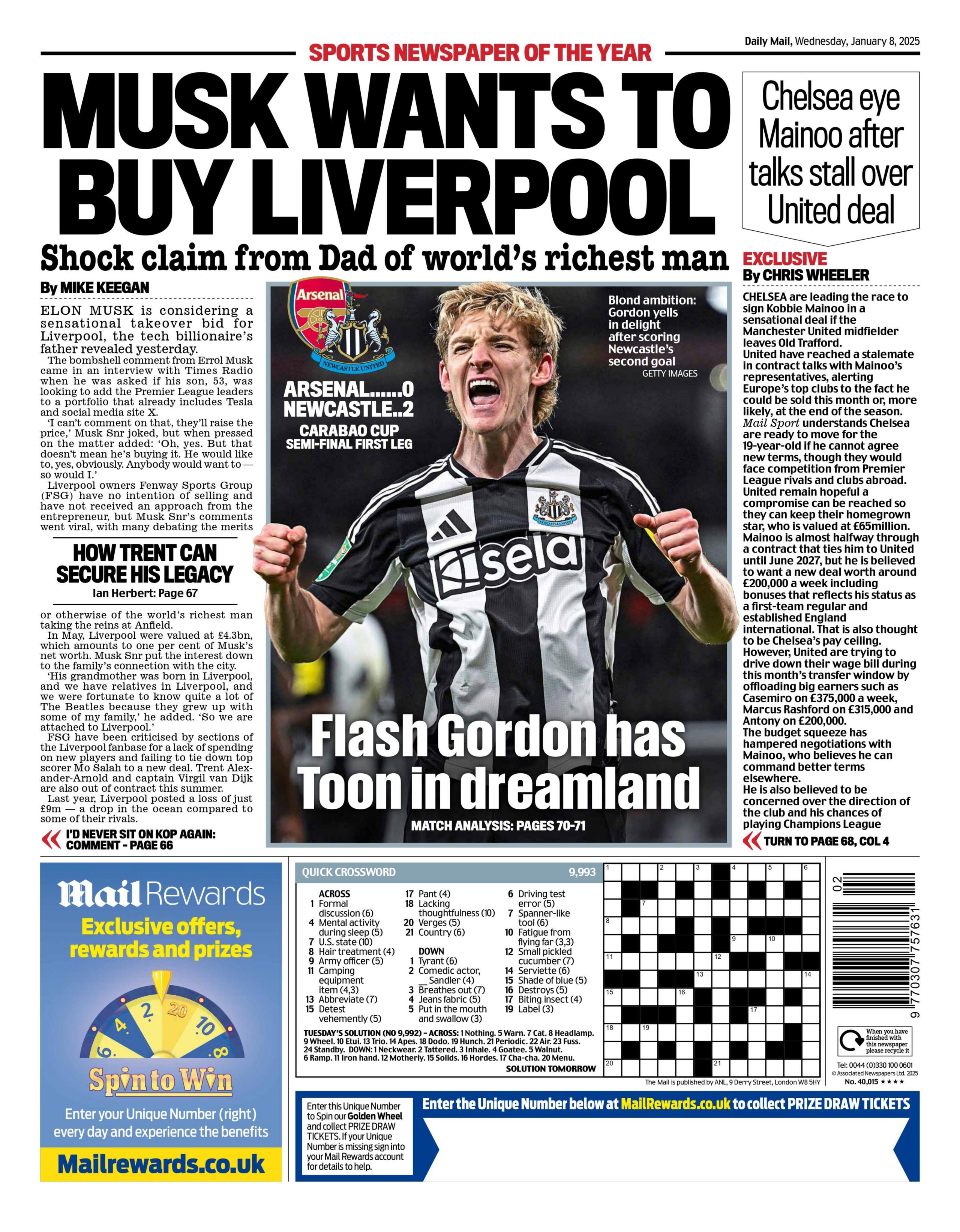 Mail back page