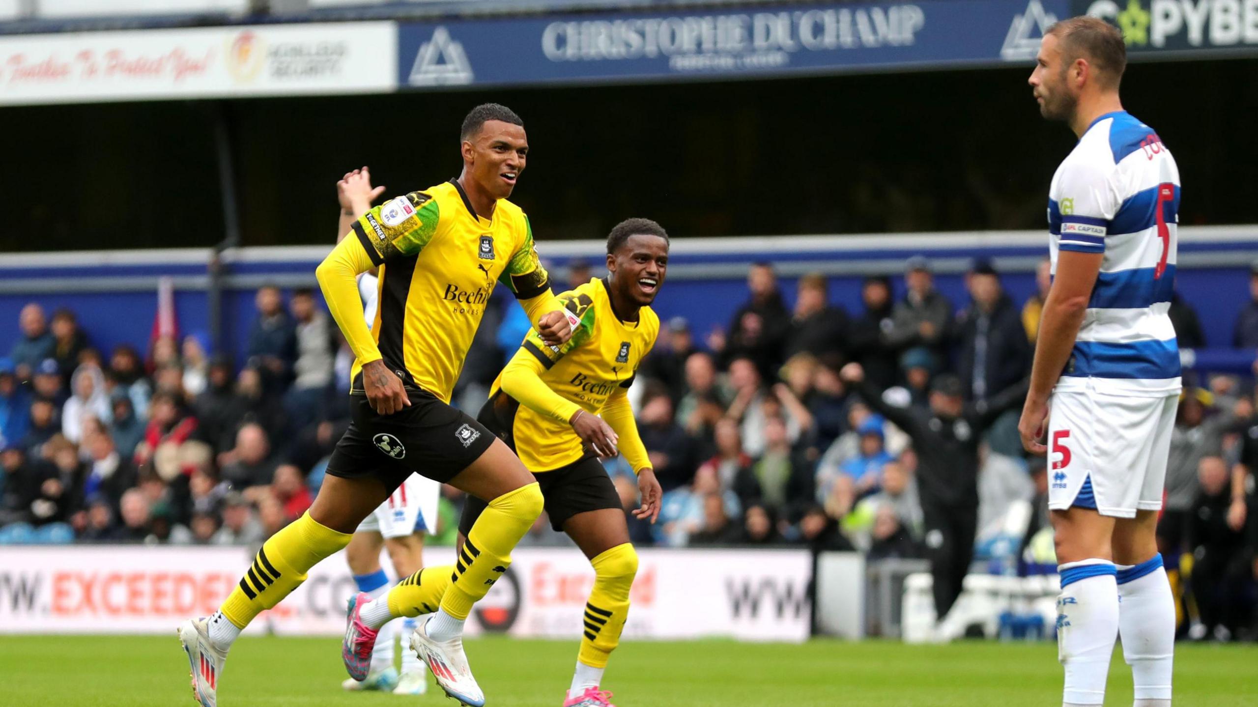 Morgan Whittaker celebrates after scoring