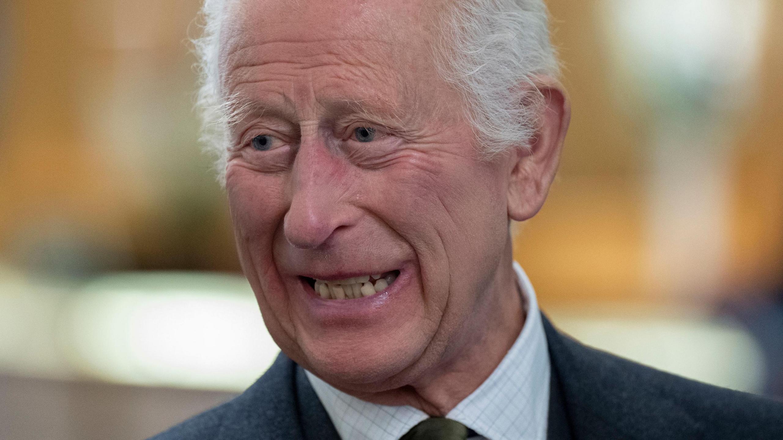 King Charles head and shoulders picture at the Scottish Parliament in late September 2024