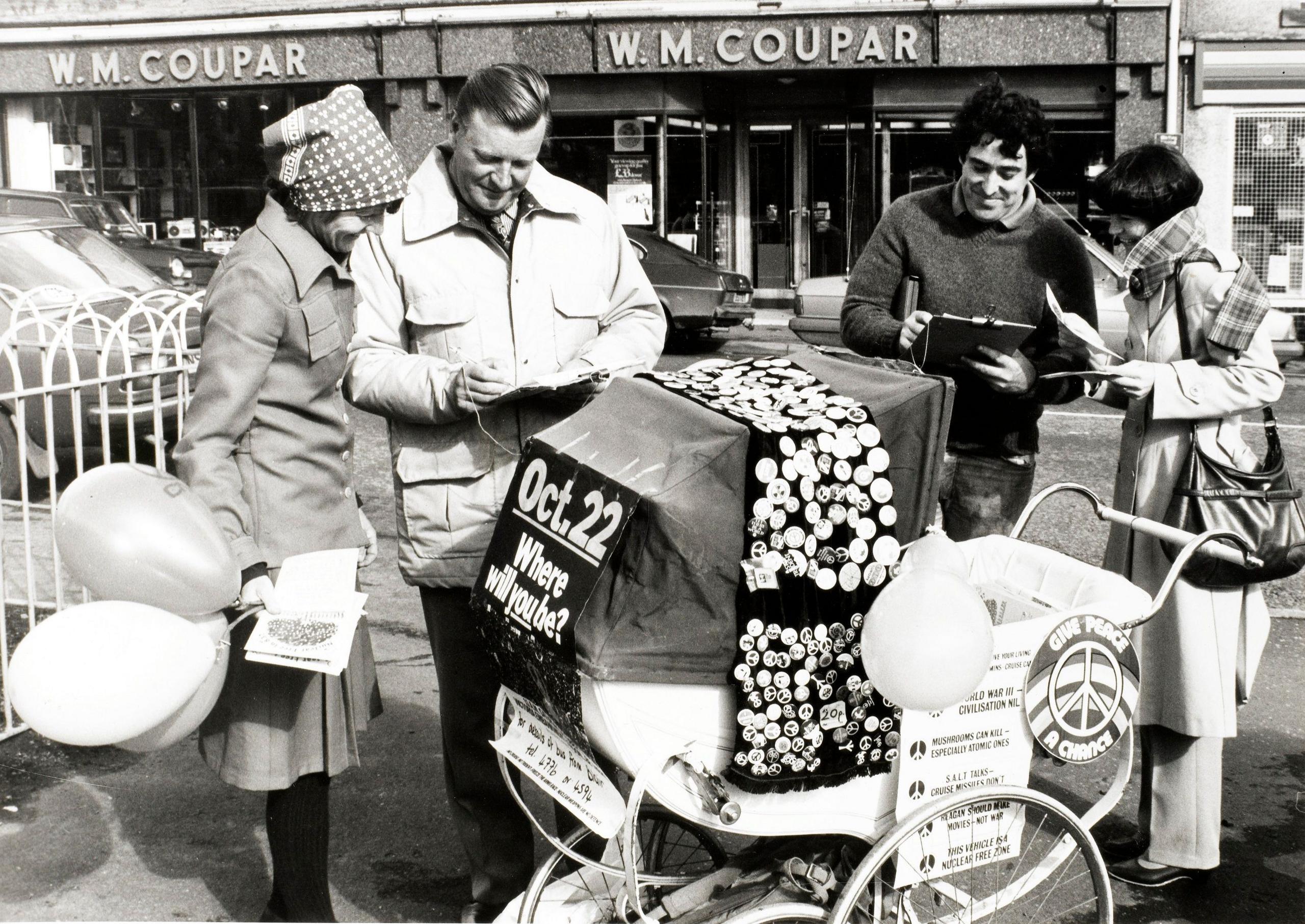 Campaign for Nuclear Disarmament protest Blairgowrie, c.1983