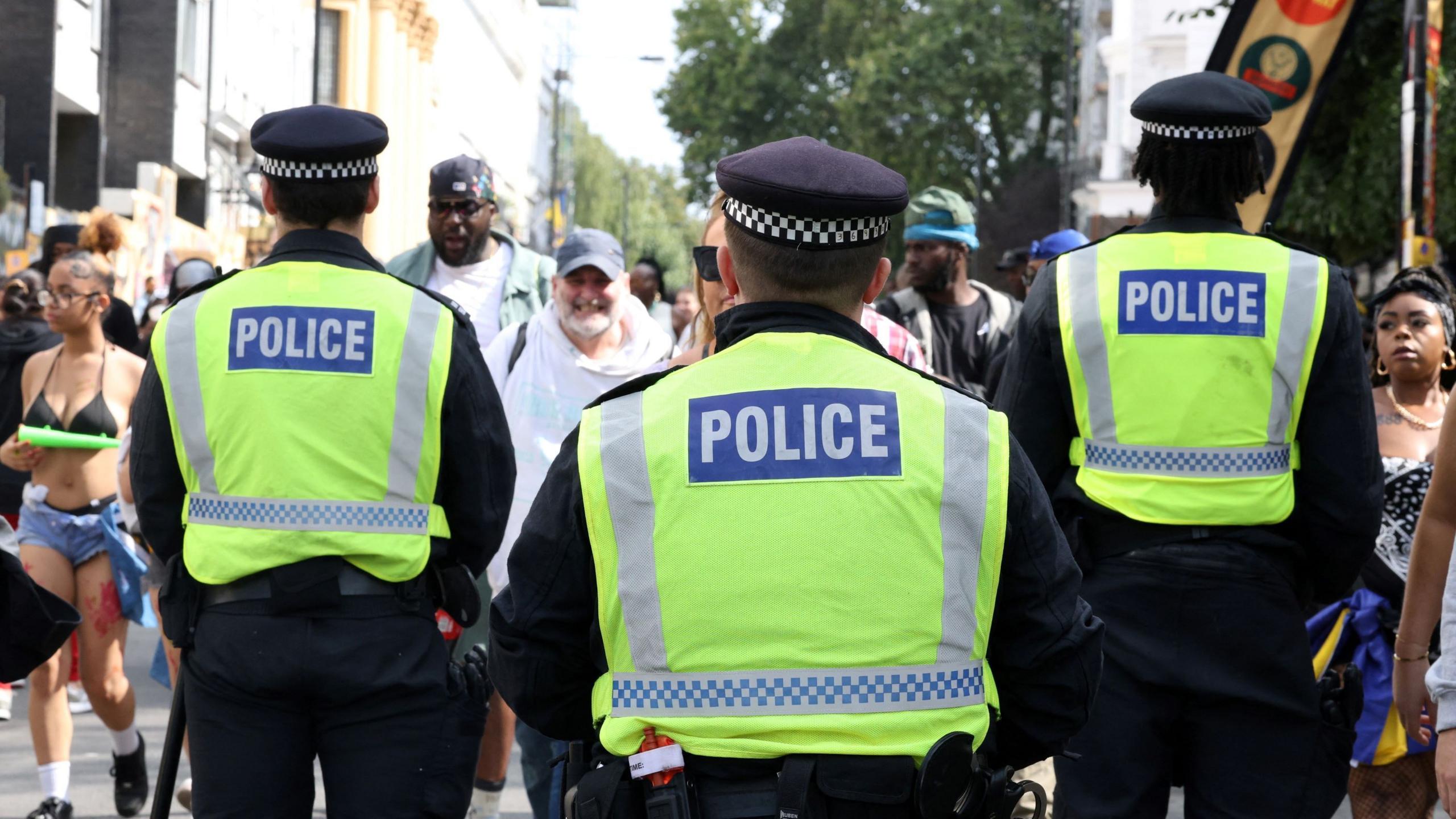 Police patrolling at the Notting Hill Carnival 