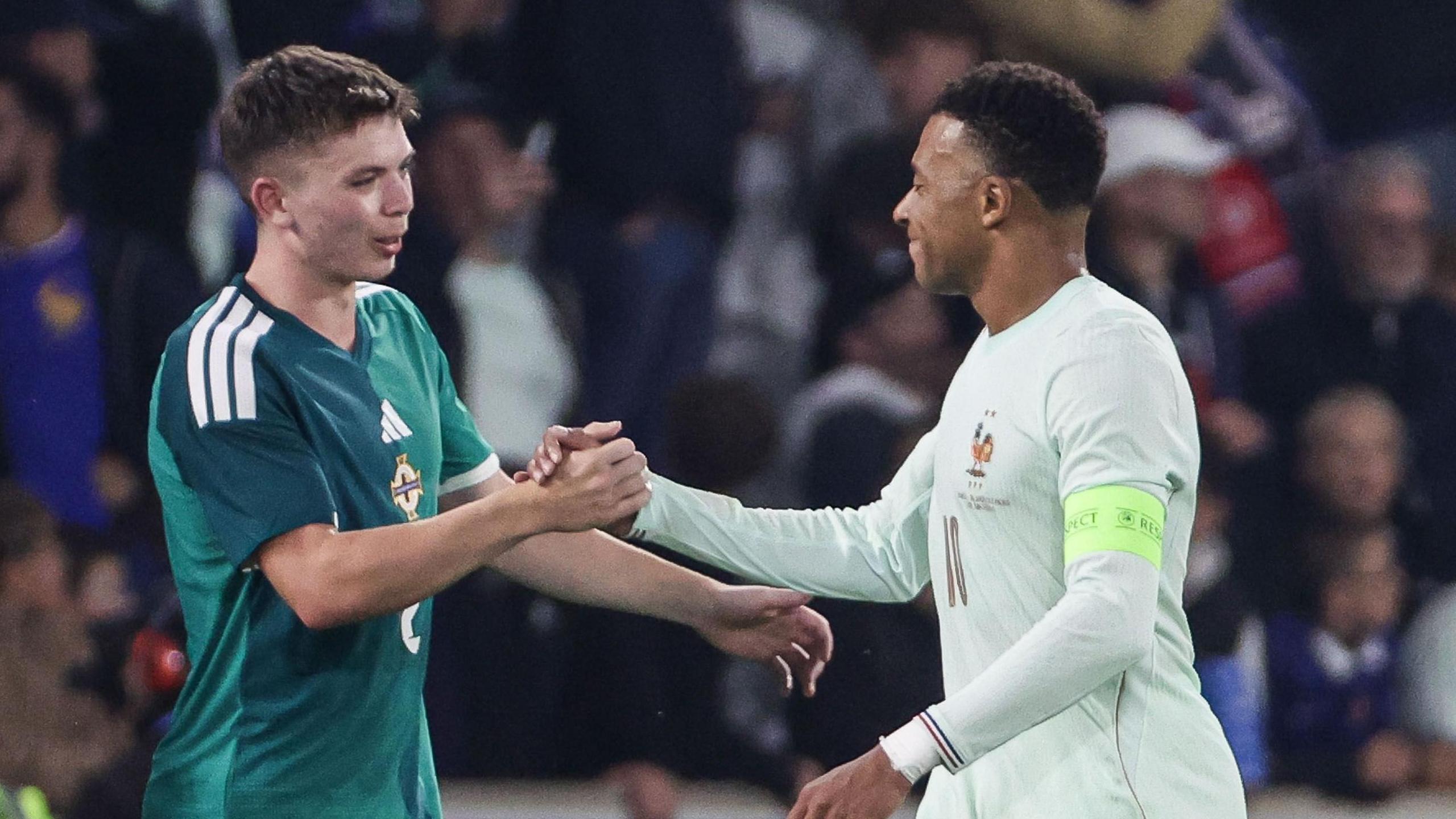 Patrick Kelly with Kylian Mbappe