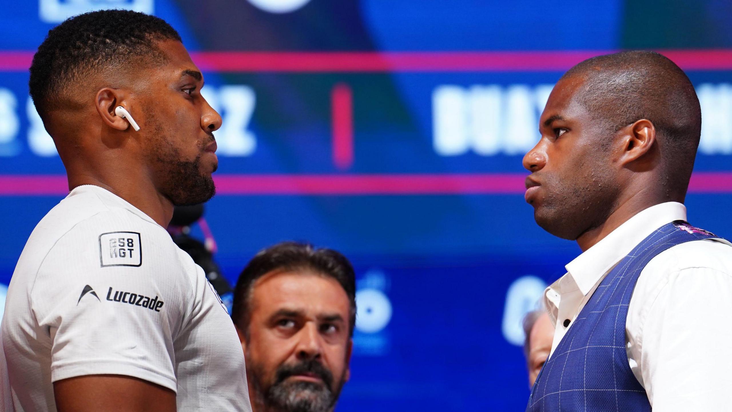 Anthony Joshua faces off with Daniel Dubois