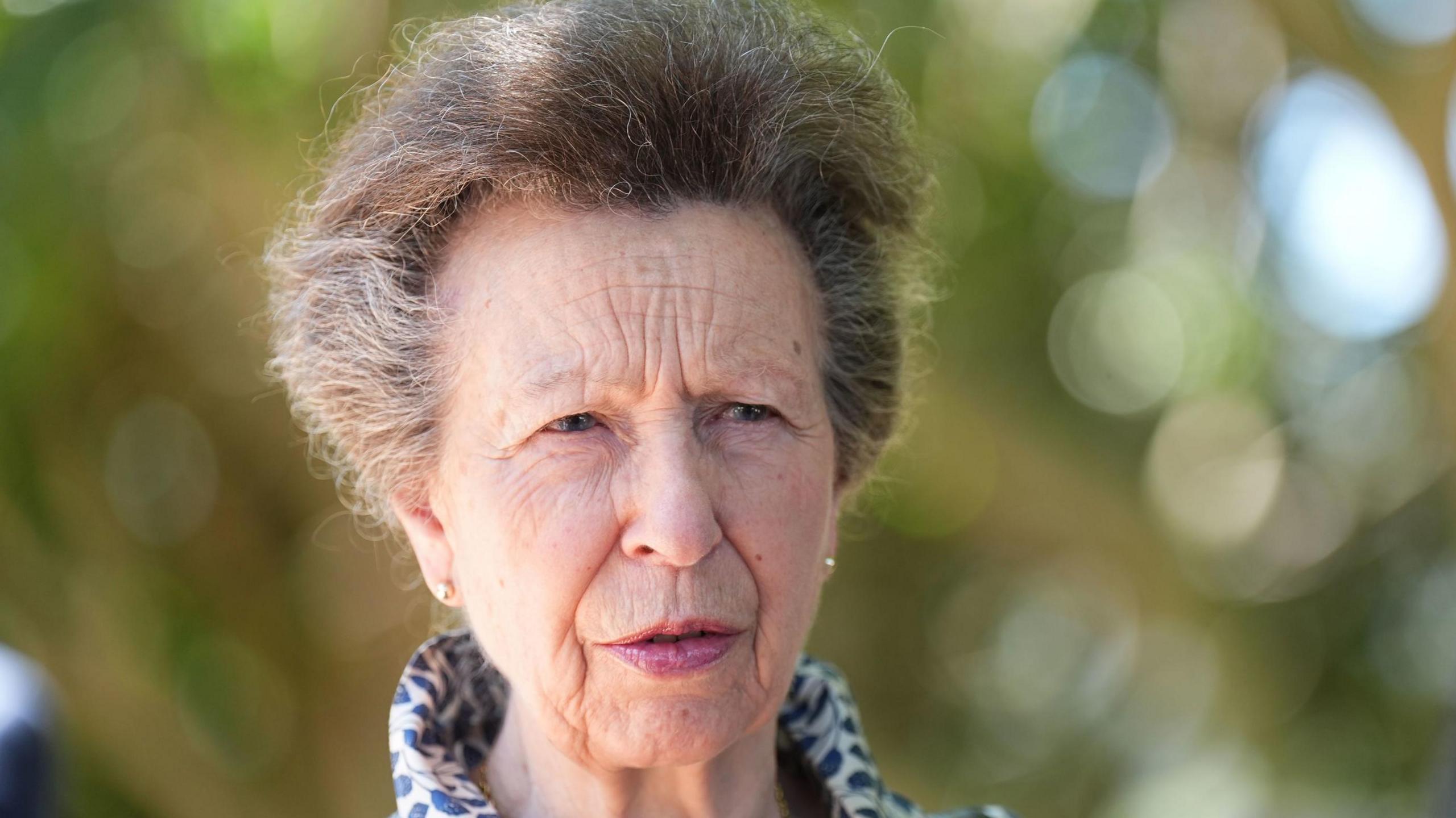 Princess Anne pictured close up while on a trip to South Africa in January 2025