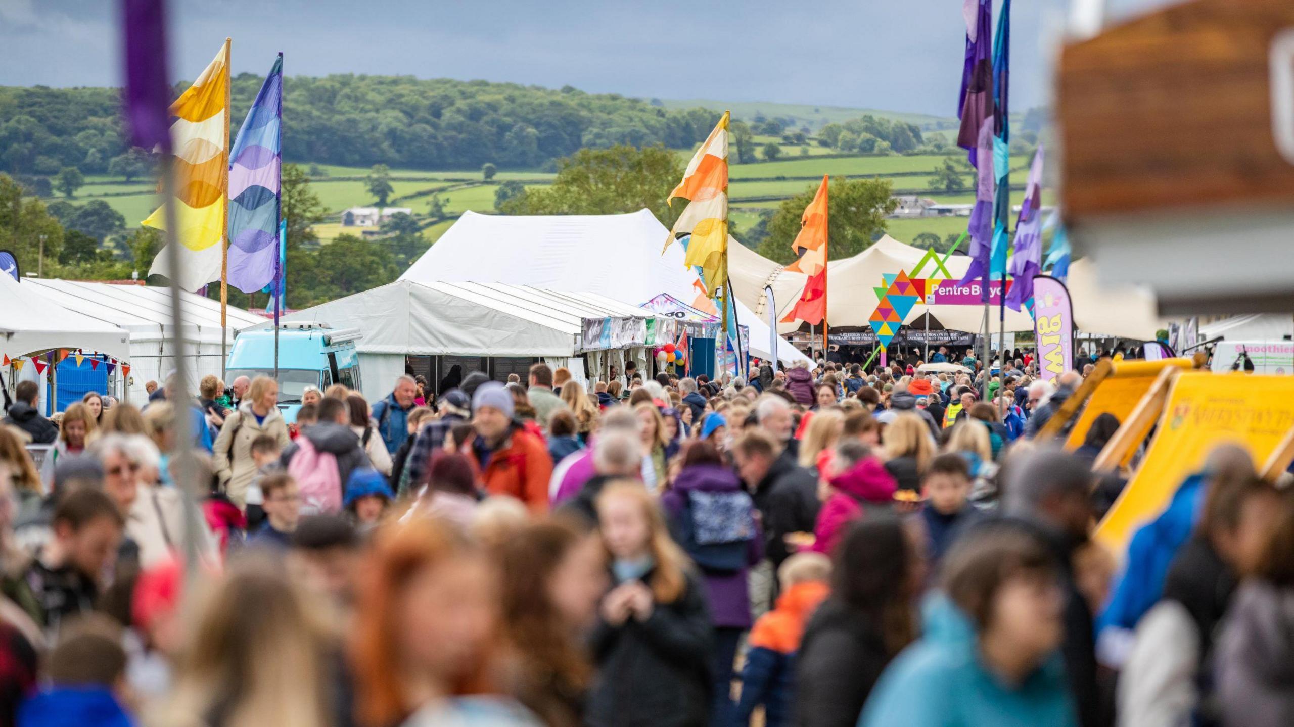 Picture of the National Eisteddfod crowd. 