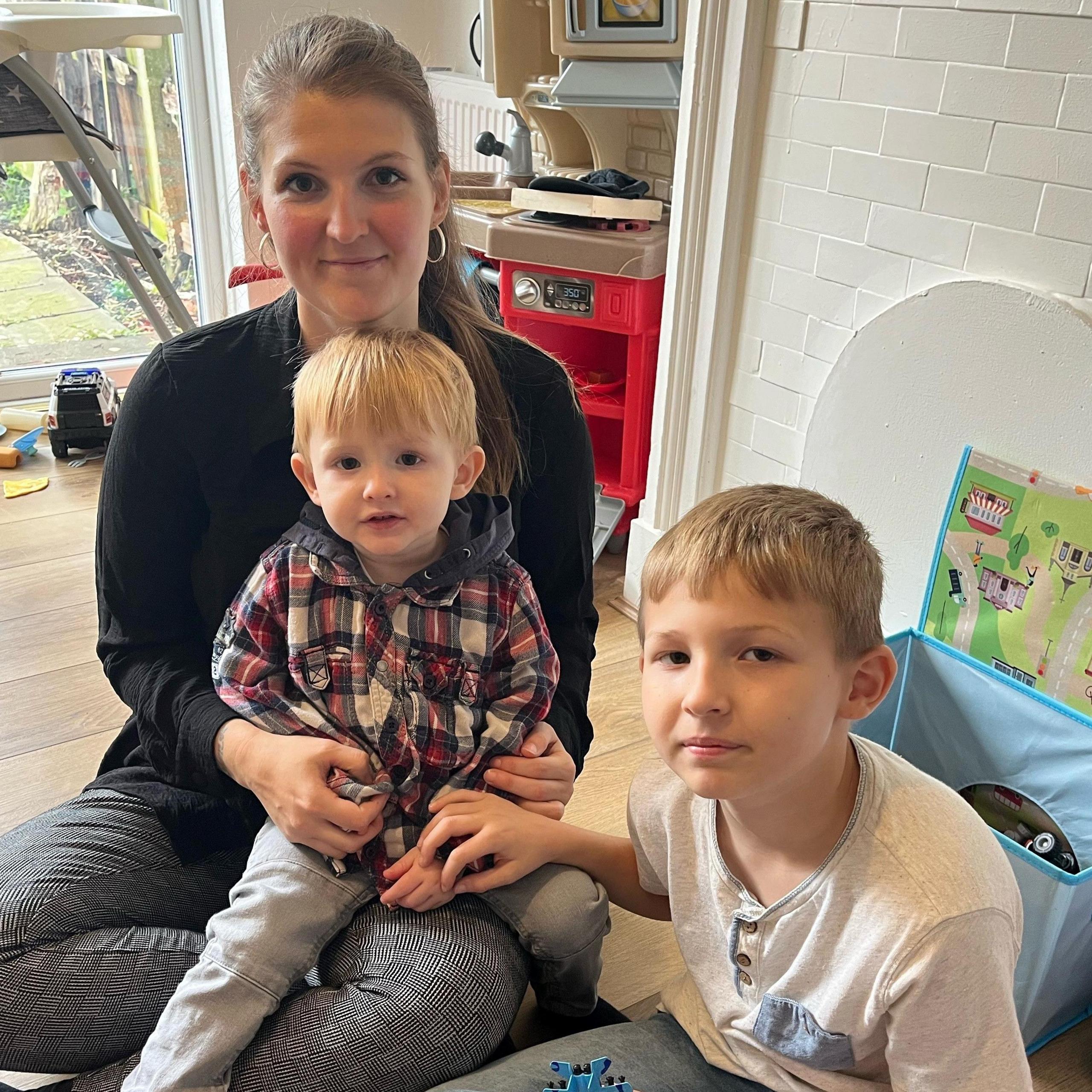 Harlie and her sons are in their third  temporary home in three weeks