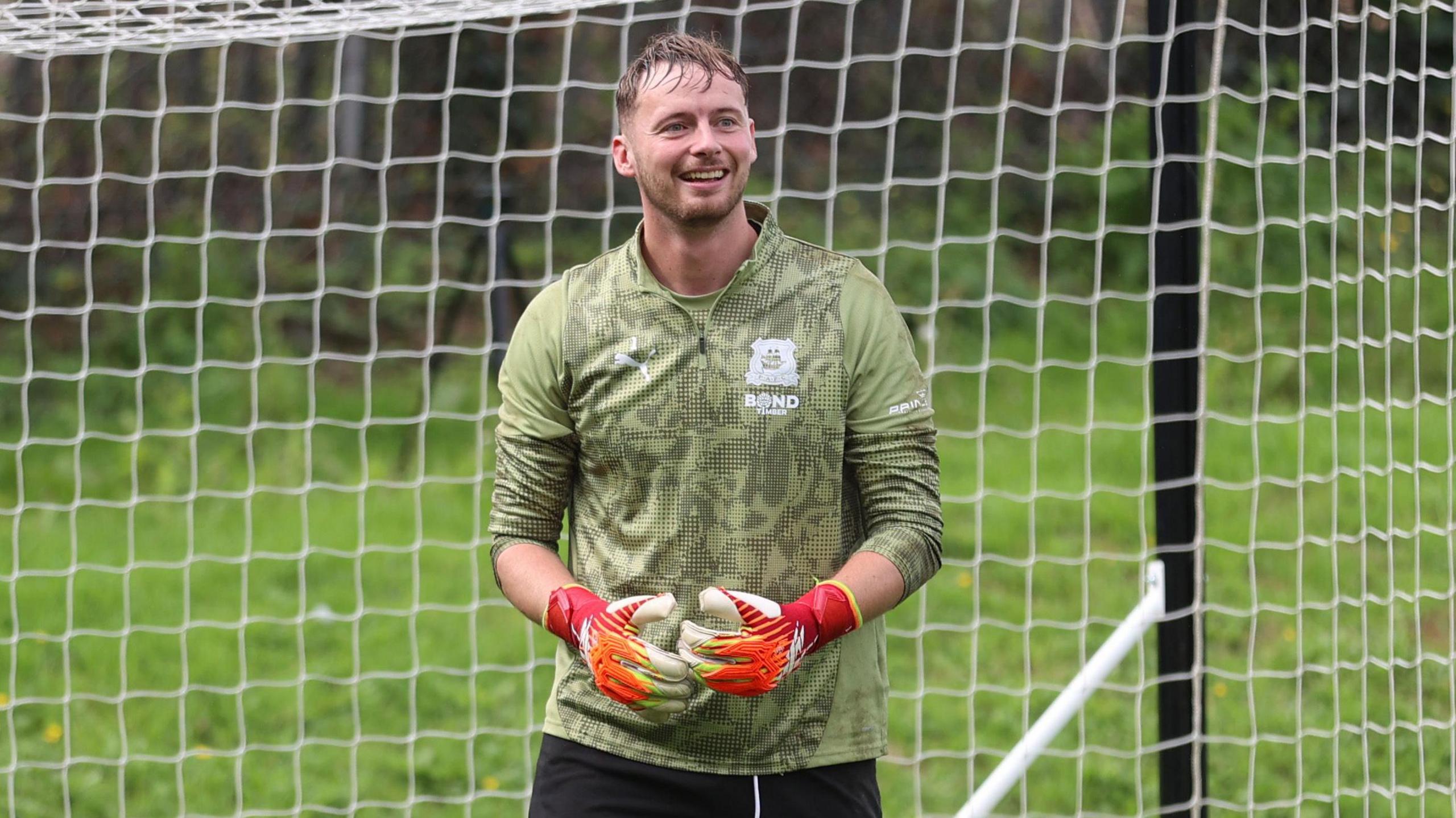 Conor Hazard in training with Plymouth Argyle