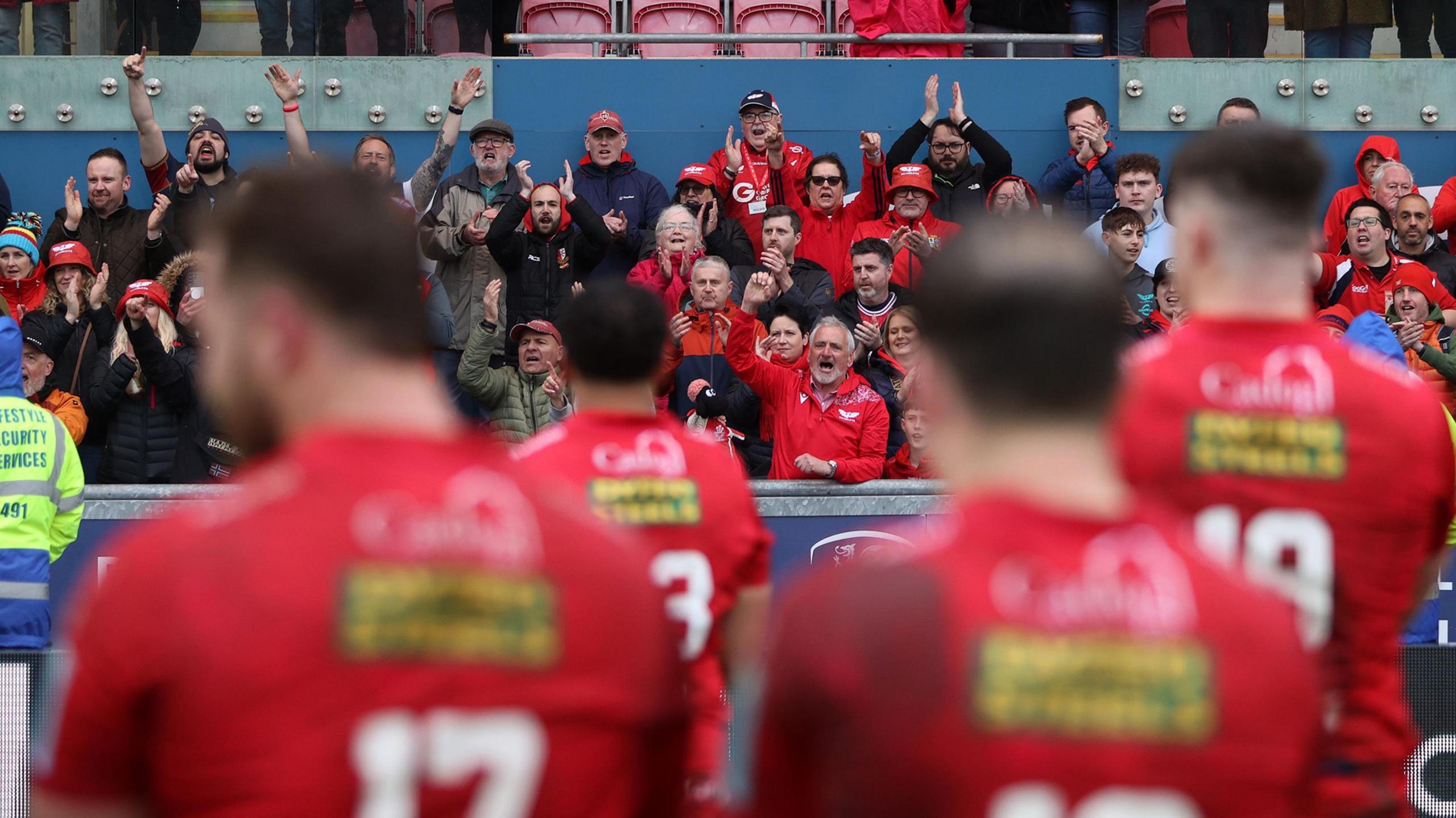 Scarlets applaud their supporters in Llanelli