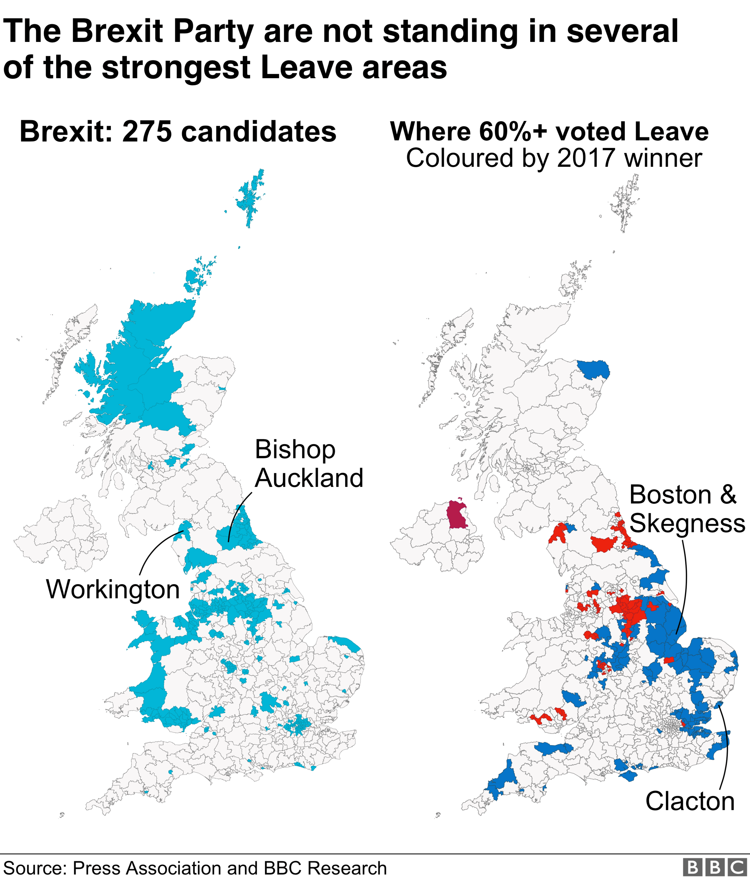 The Brexit Party are standing 275 candidates in an attempt to take pressure off of Tory marginals and target Labour ones