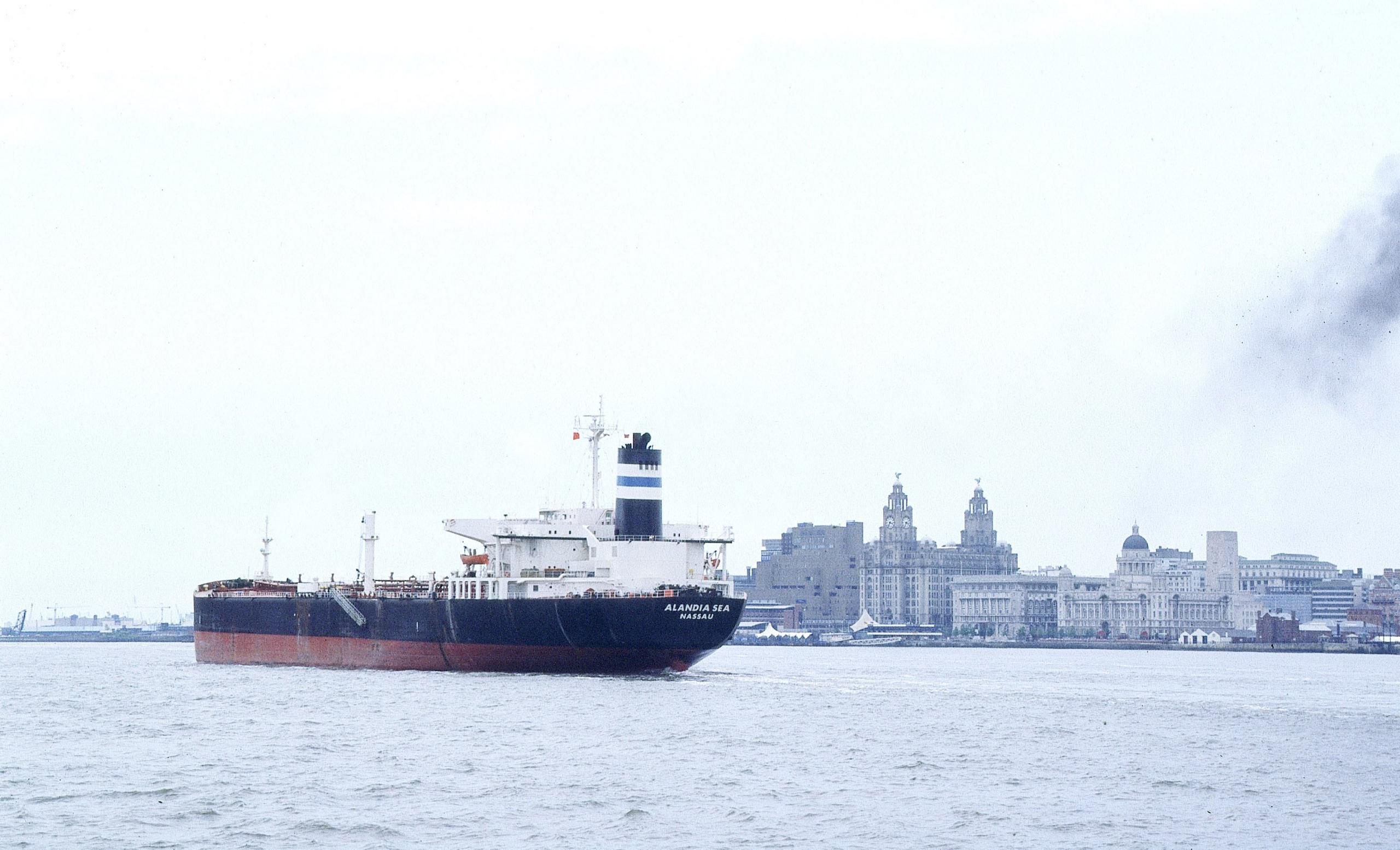 Oil tanker outside Merseyside