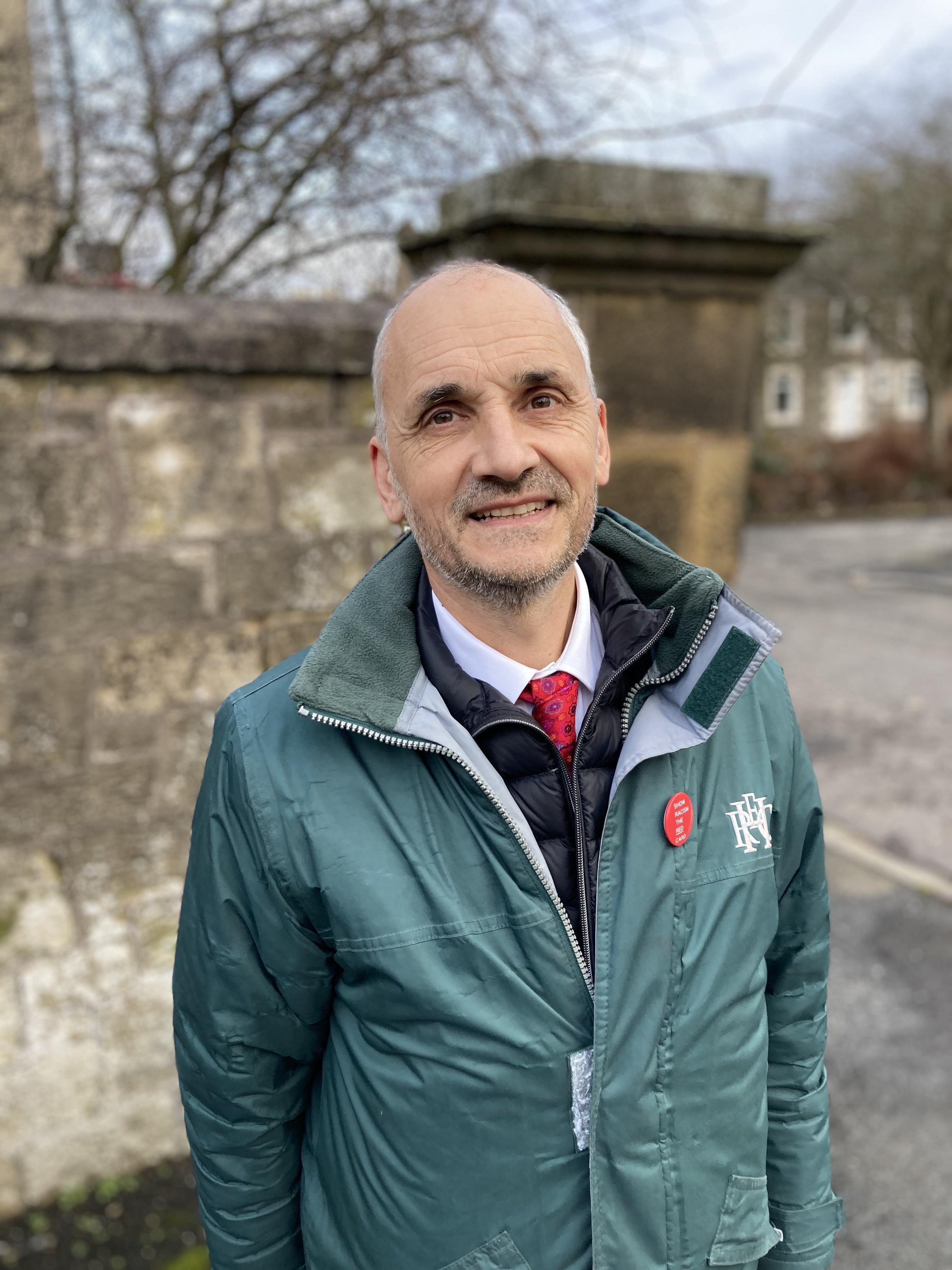 Rory Bannerman at the site where the West End Chapel stood.