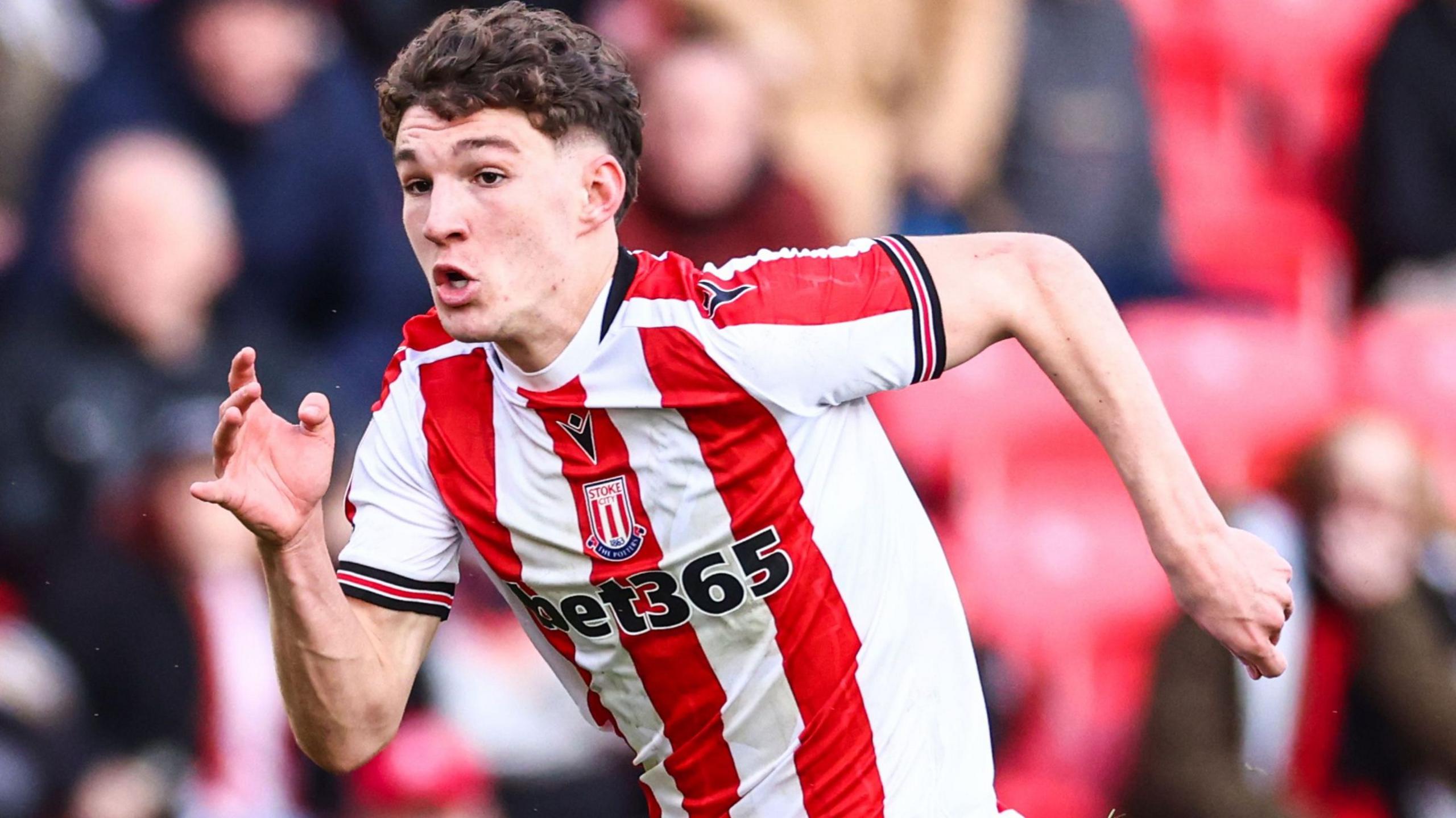 Lewis Koumas in action for Stoke City
