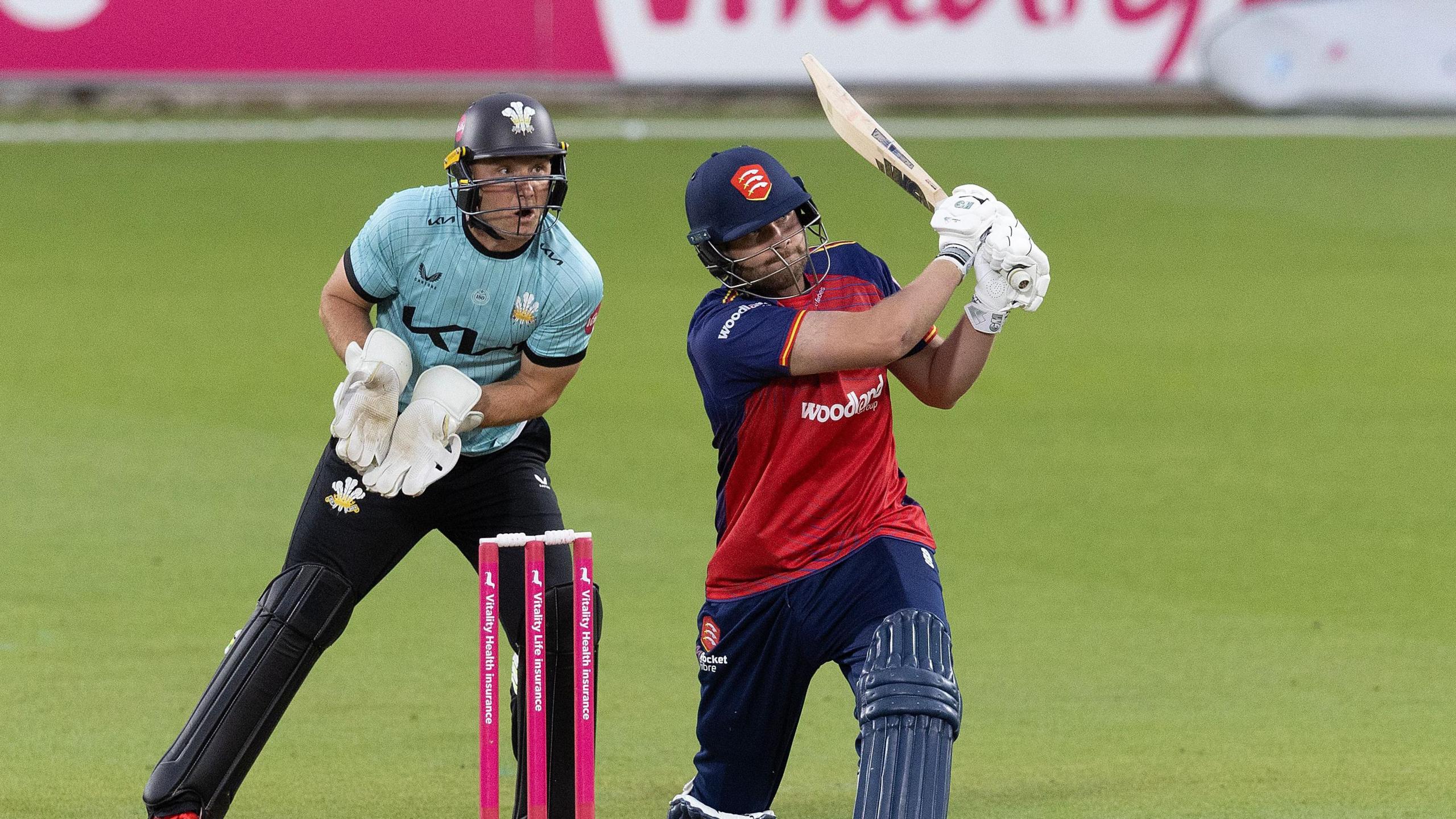Essex batsman Matt Critchley batting against Surrey