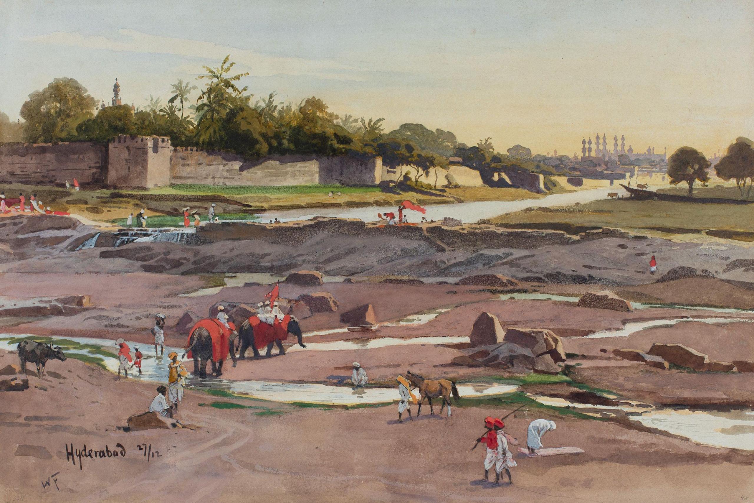 Woldemar Friedrich Hyderabad Watercolour on handmade paper pasted on  mountboard, 1887