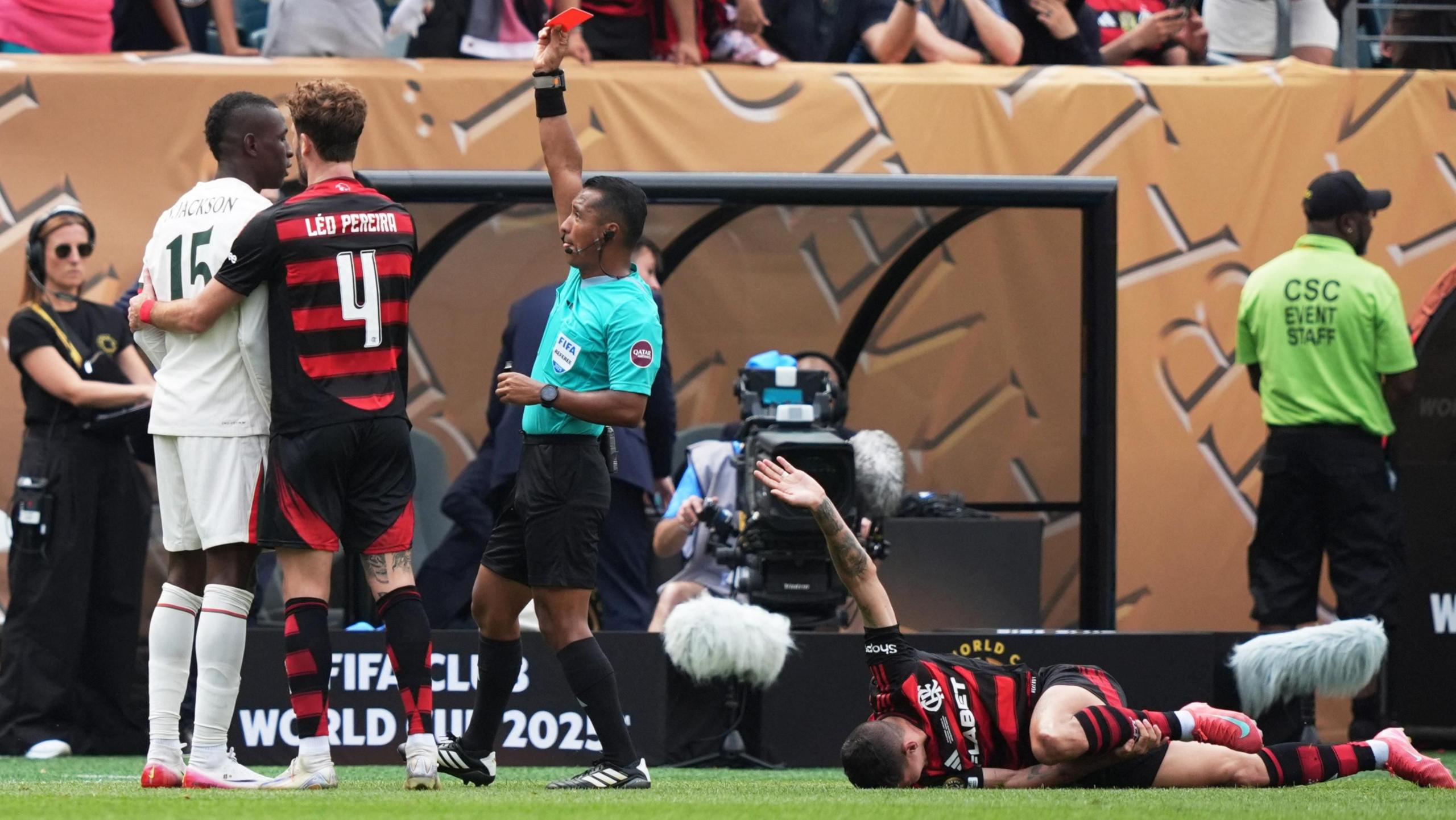 Nicolas Jackson is sent off
