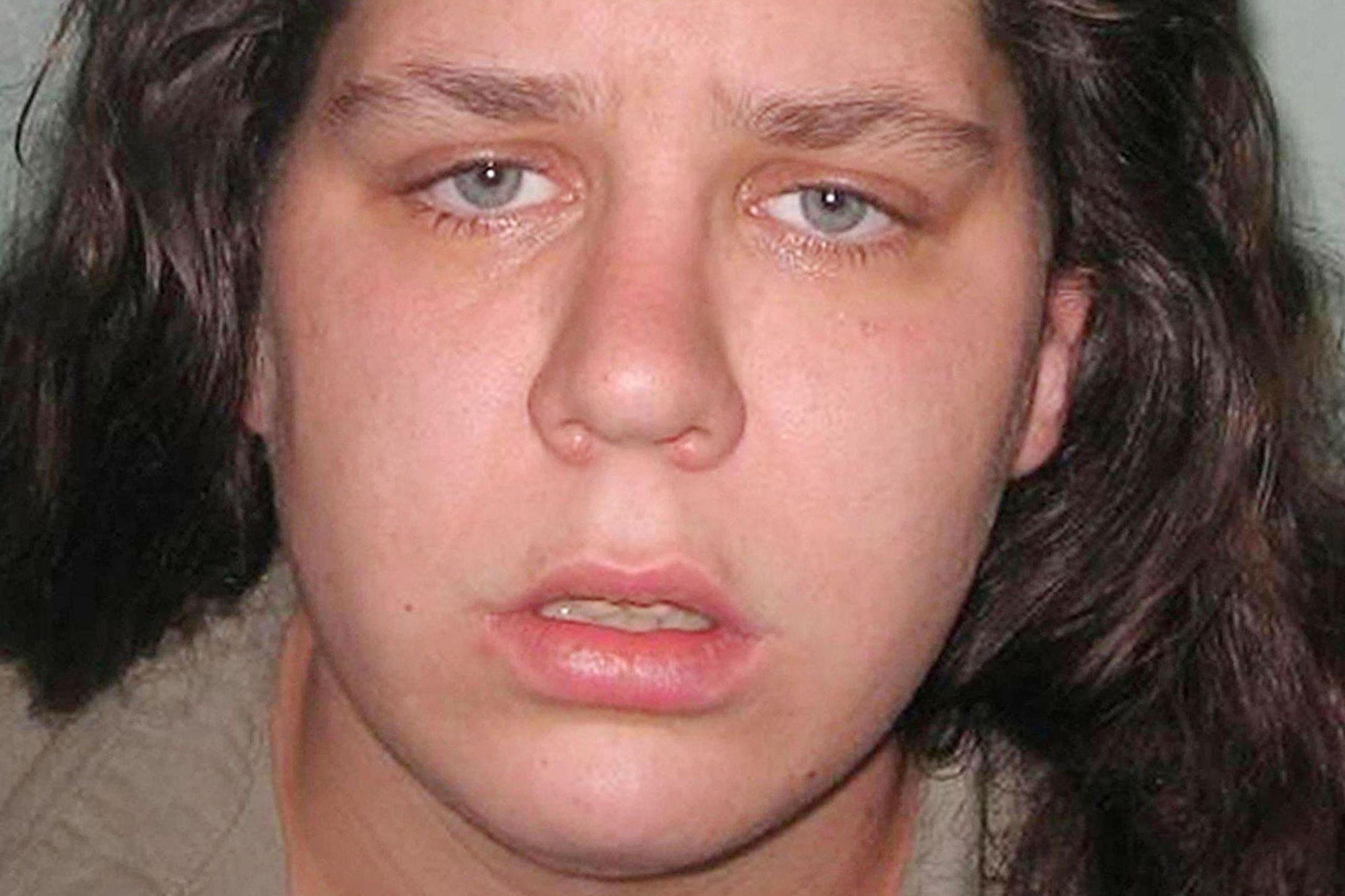 Tracey Connelly, a woman with brown hair looking at the camera in a police mugshot