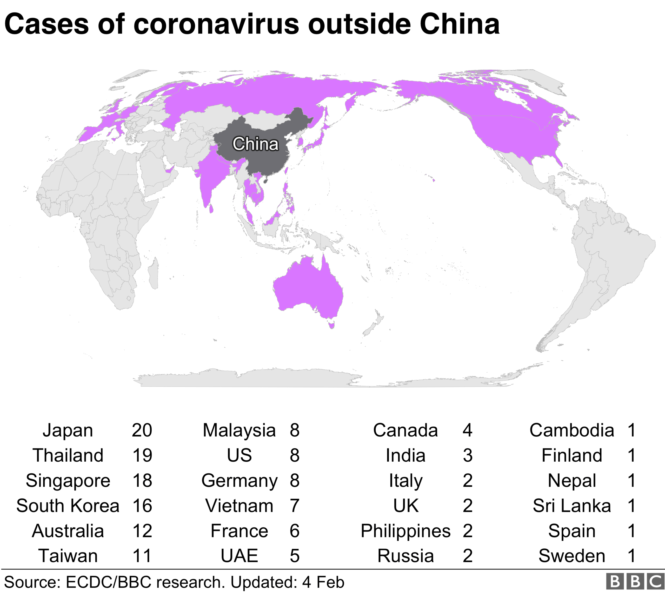 Global cases map