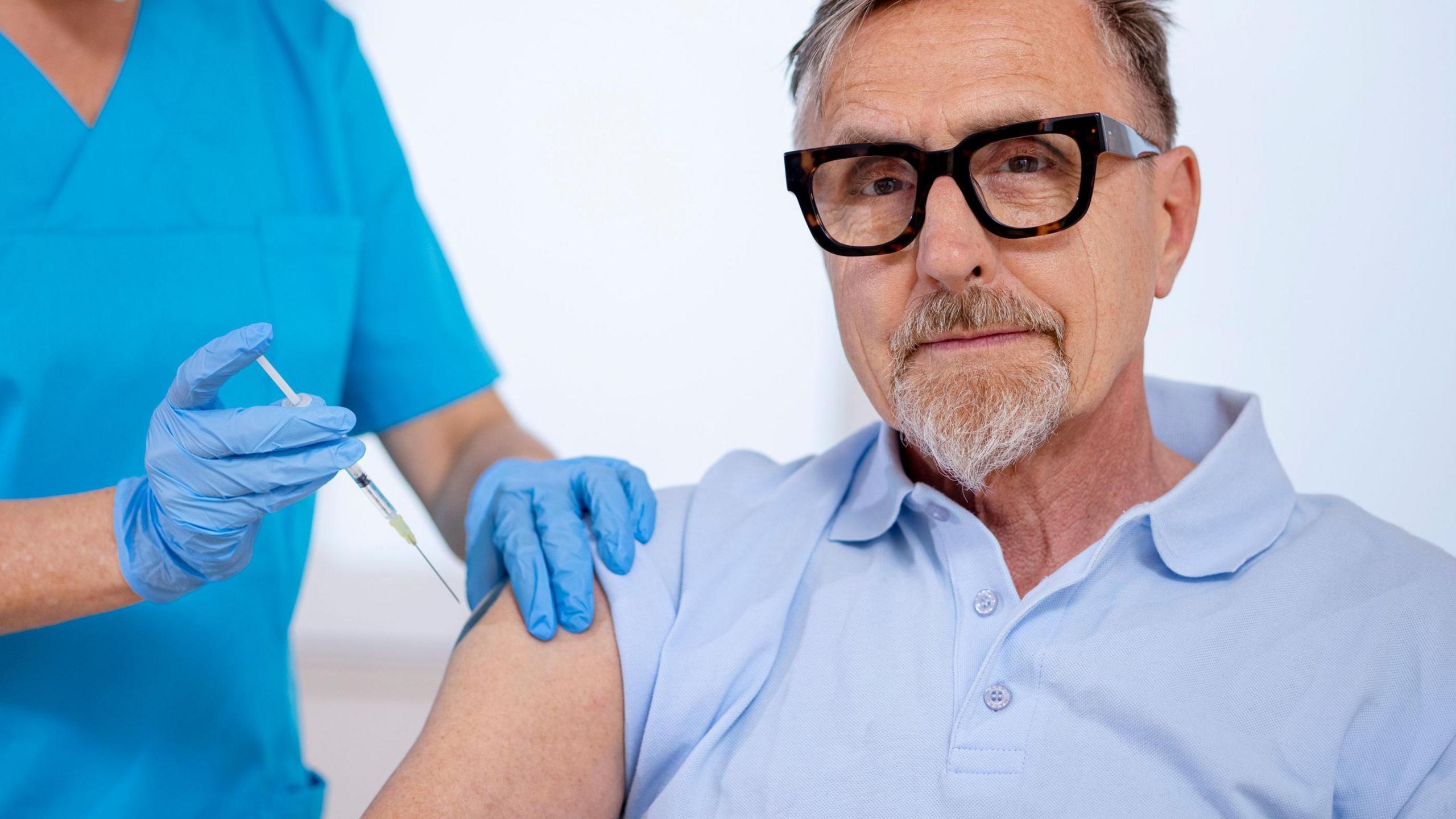 Man getting vaccinated