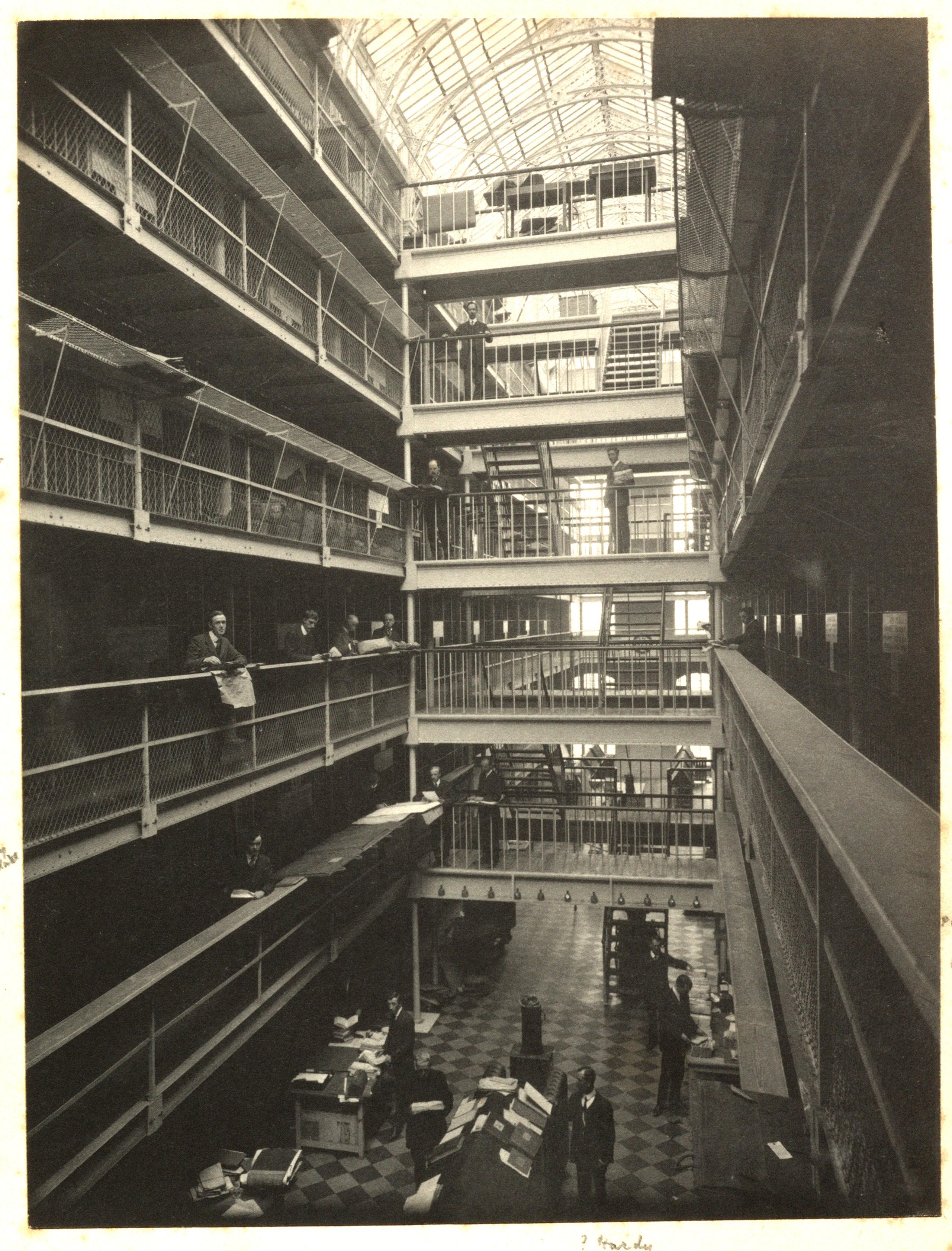 Inside Public Record Office Ireland before it was destroyed