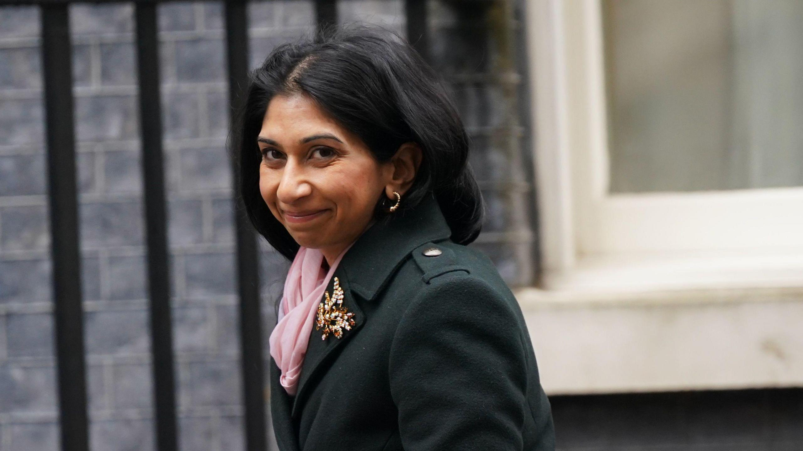 Then Home Secretary Suella Braverman arriving at 10 Downing Street, London, for a Cabinet meeting.