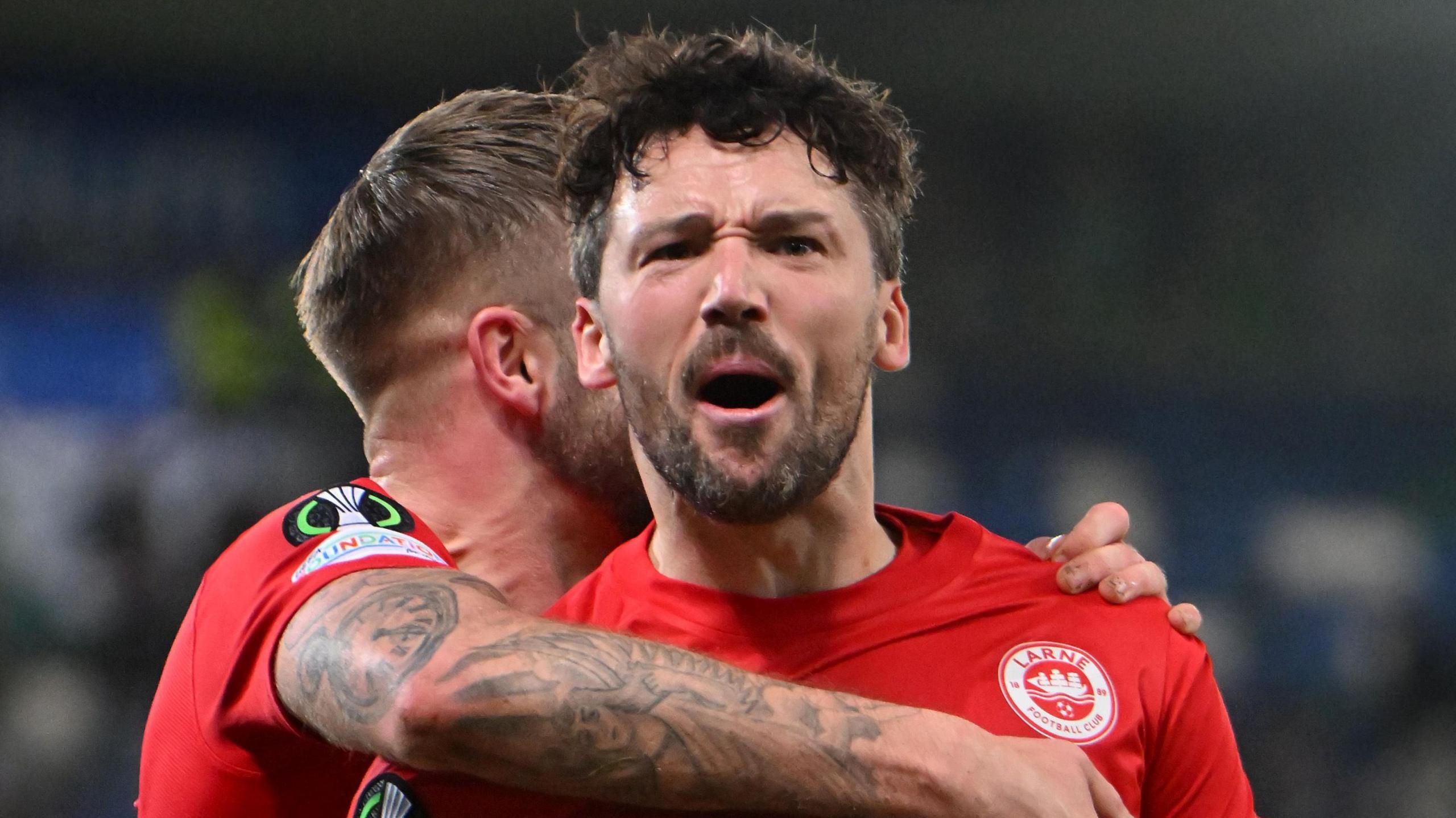 Tomas Cosgrove celebrates his goal against Gent 