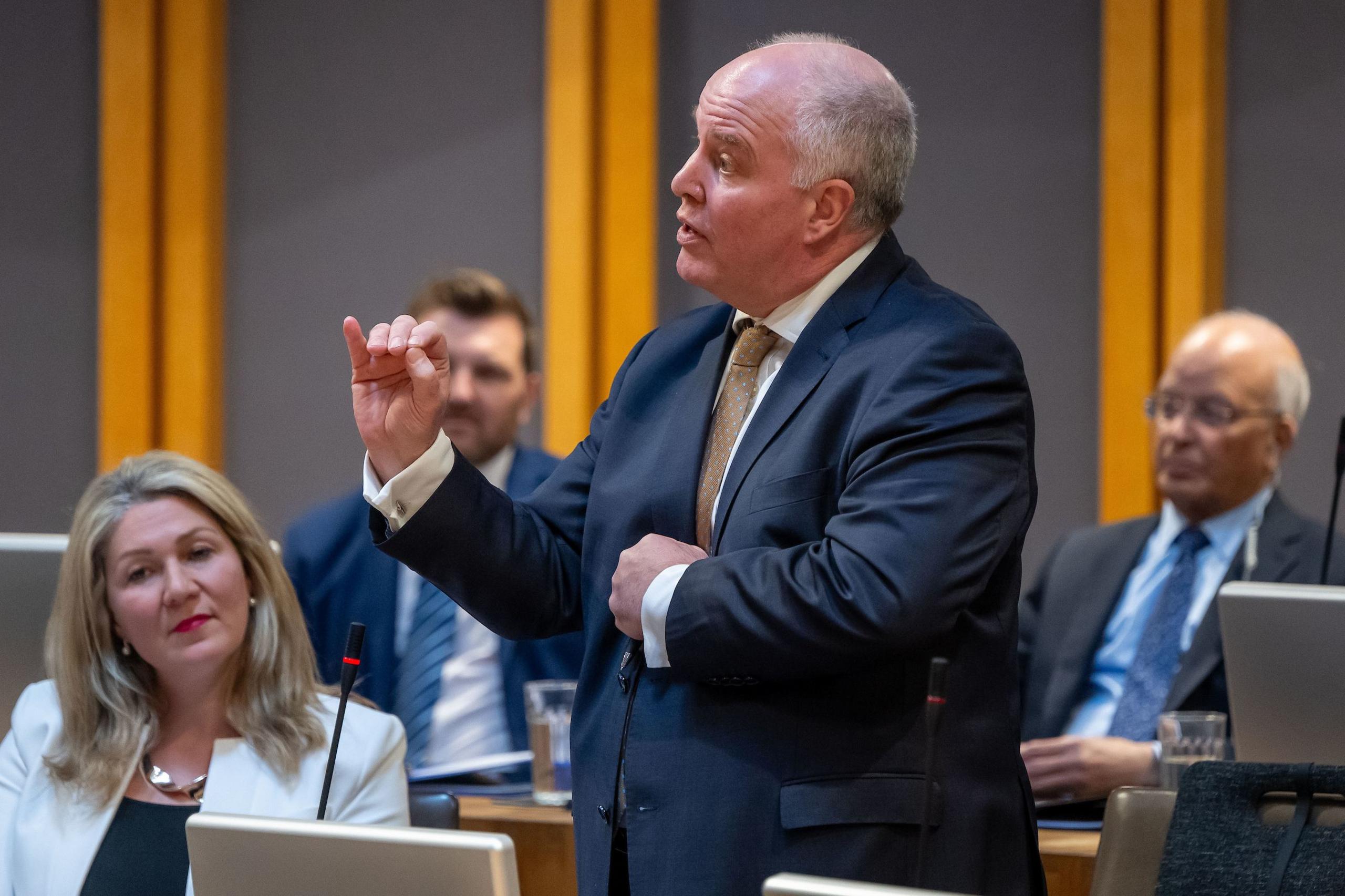 Laura Anne Jones and Tory Senedd leader Andrew RT Davies