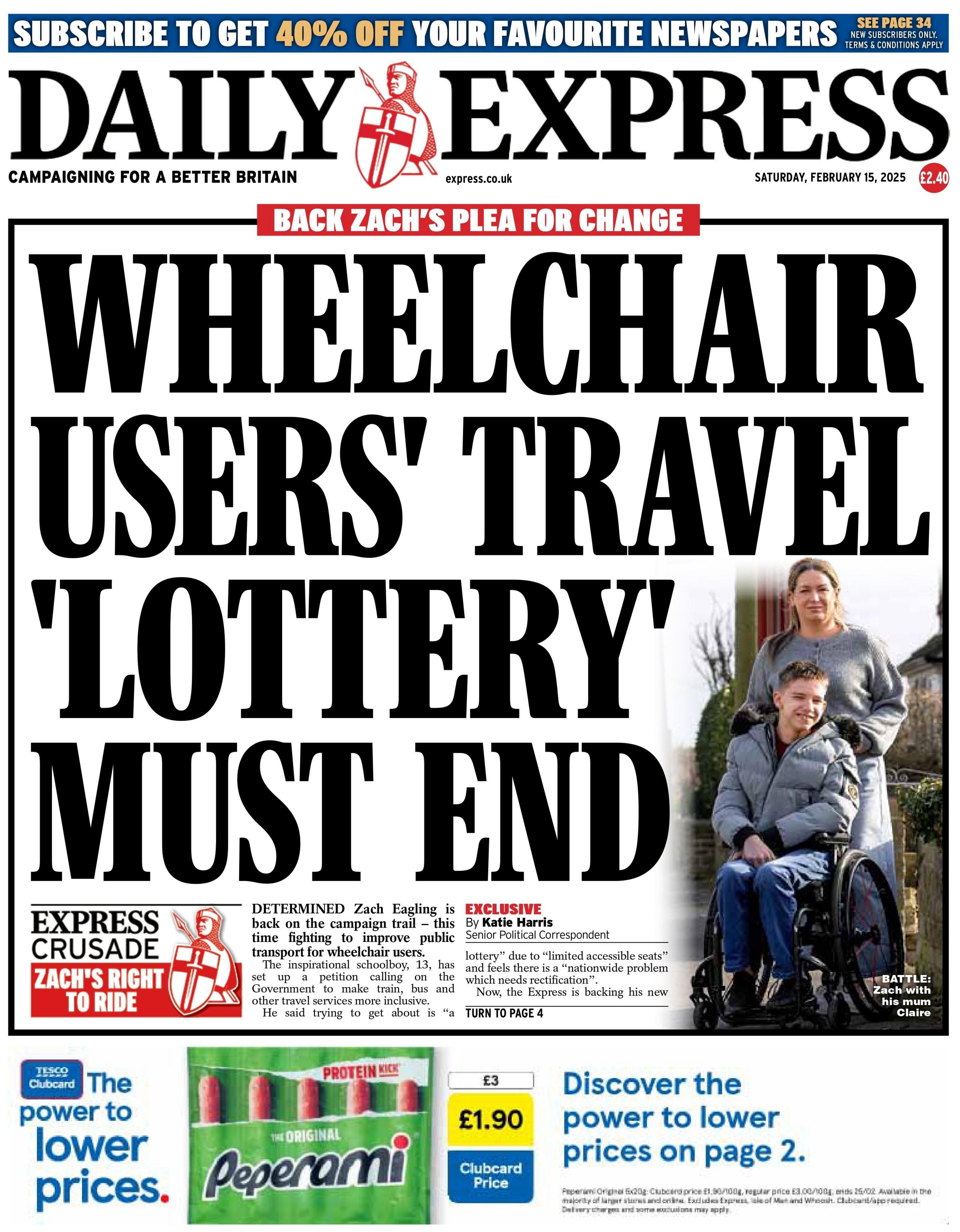 Daily Express: Wheelchair users' travel lottery must end