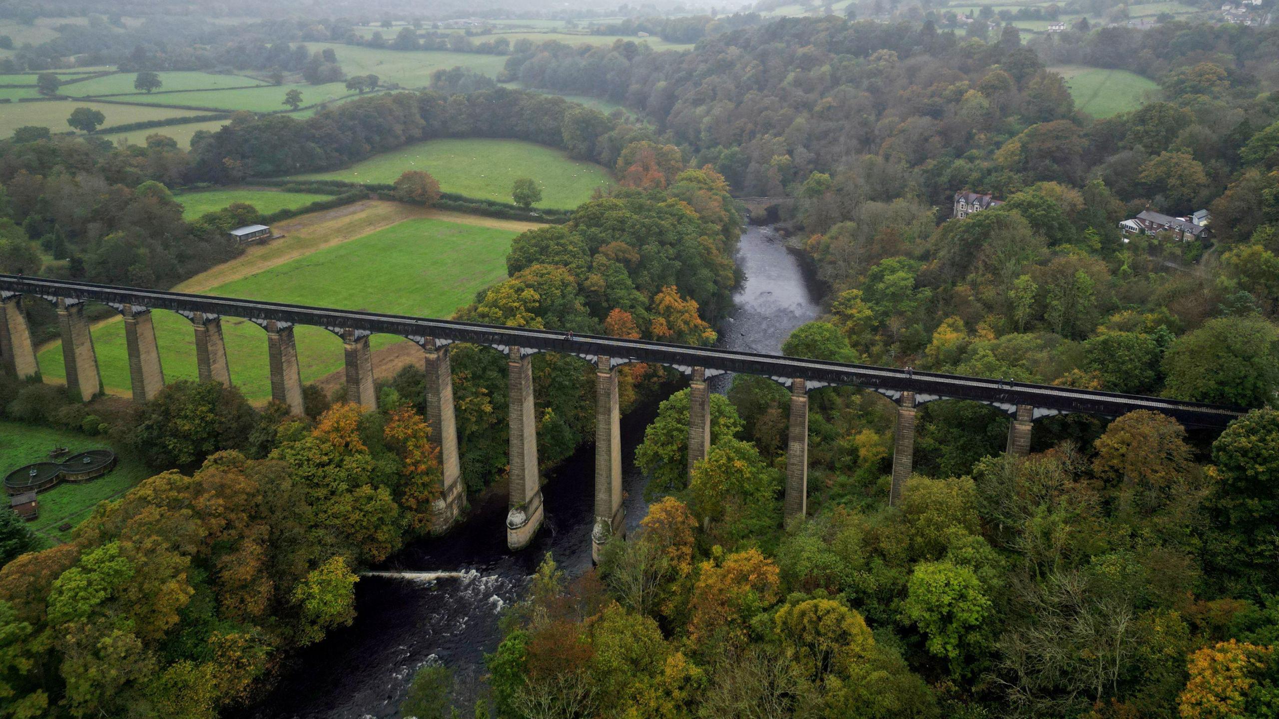 An aerial view of the Pontcysyllte Aqueduct