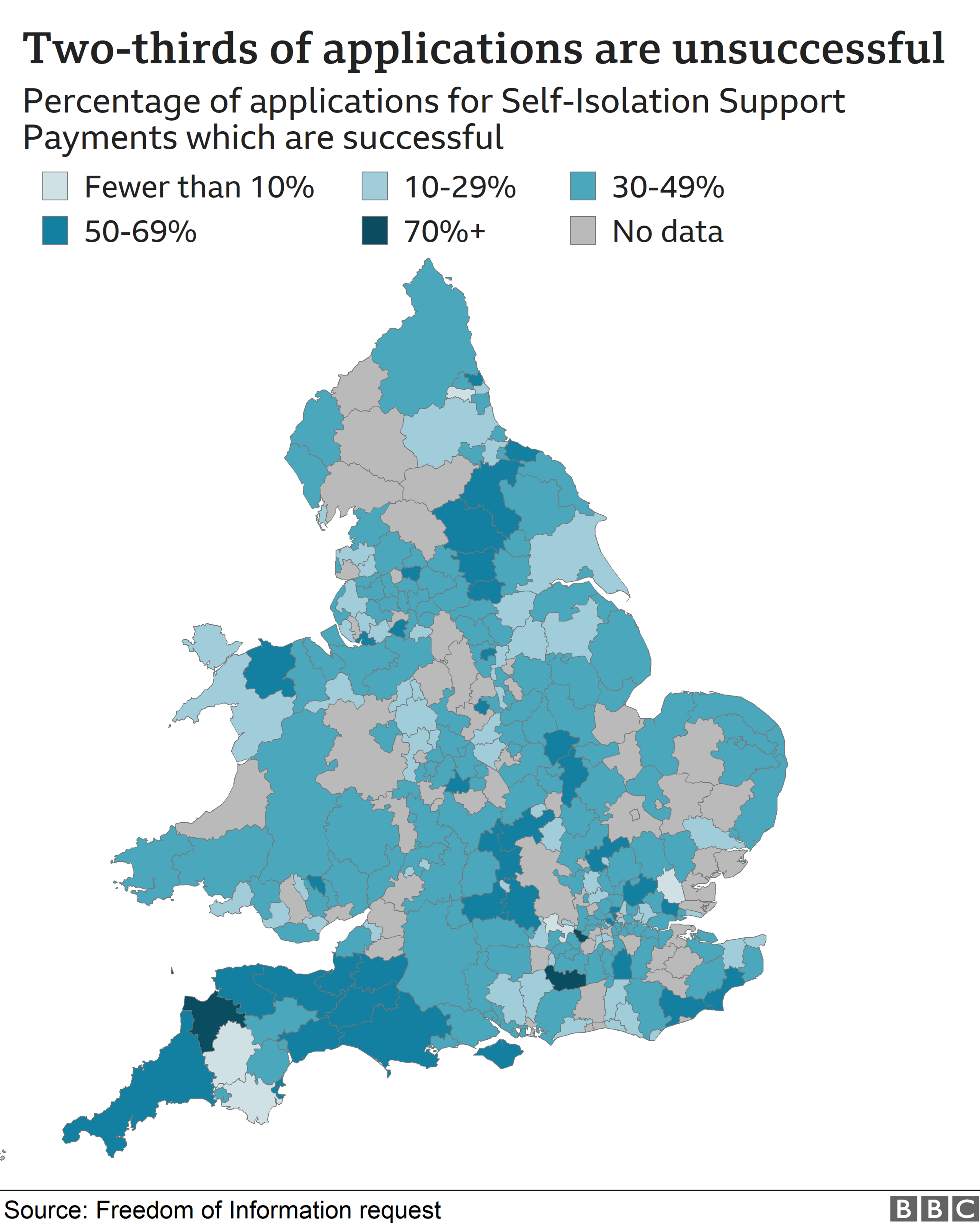 Map of acceptance rates