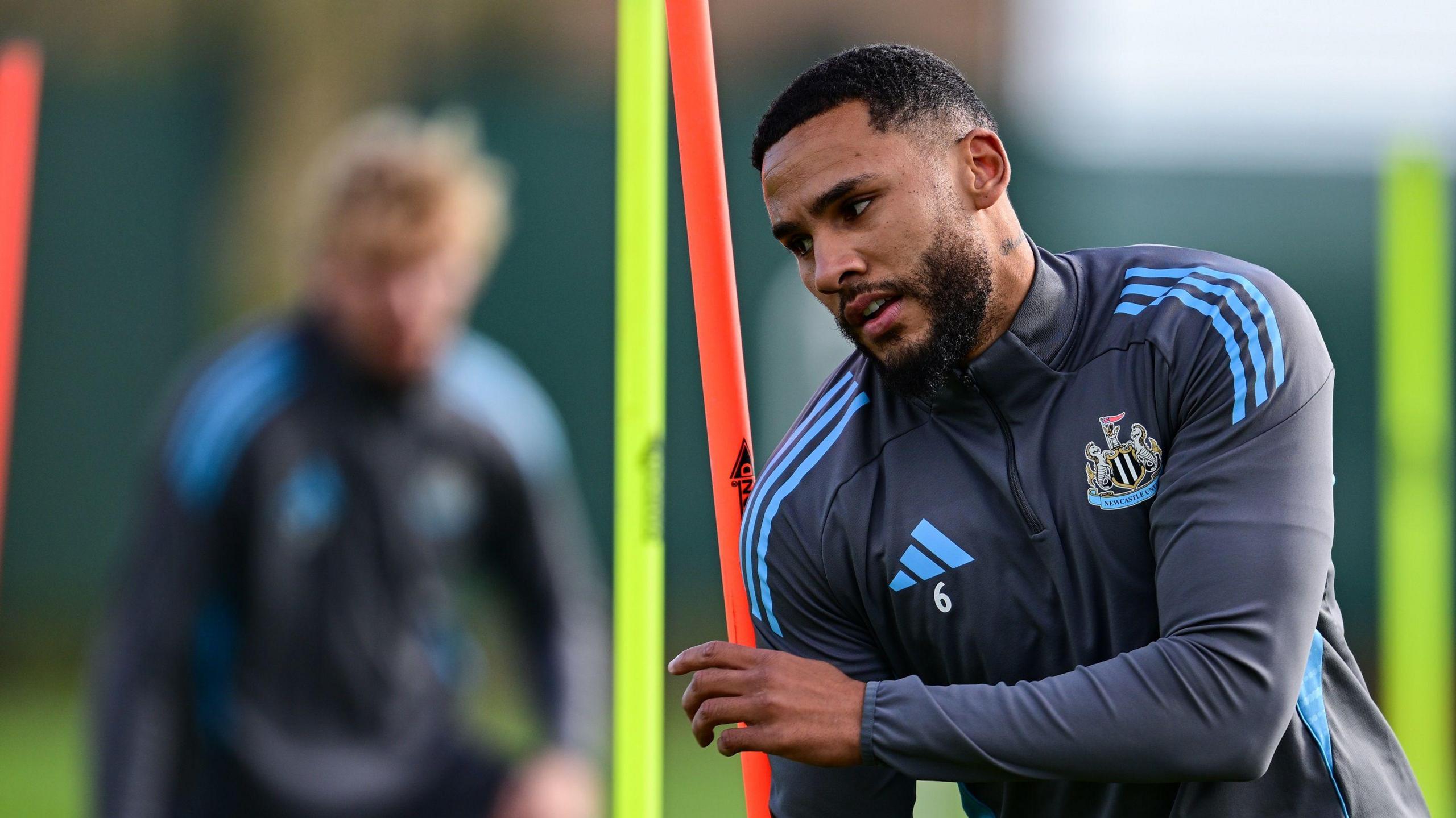 Jamaal Lascelles pictured in training at Newcastle United