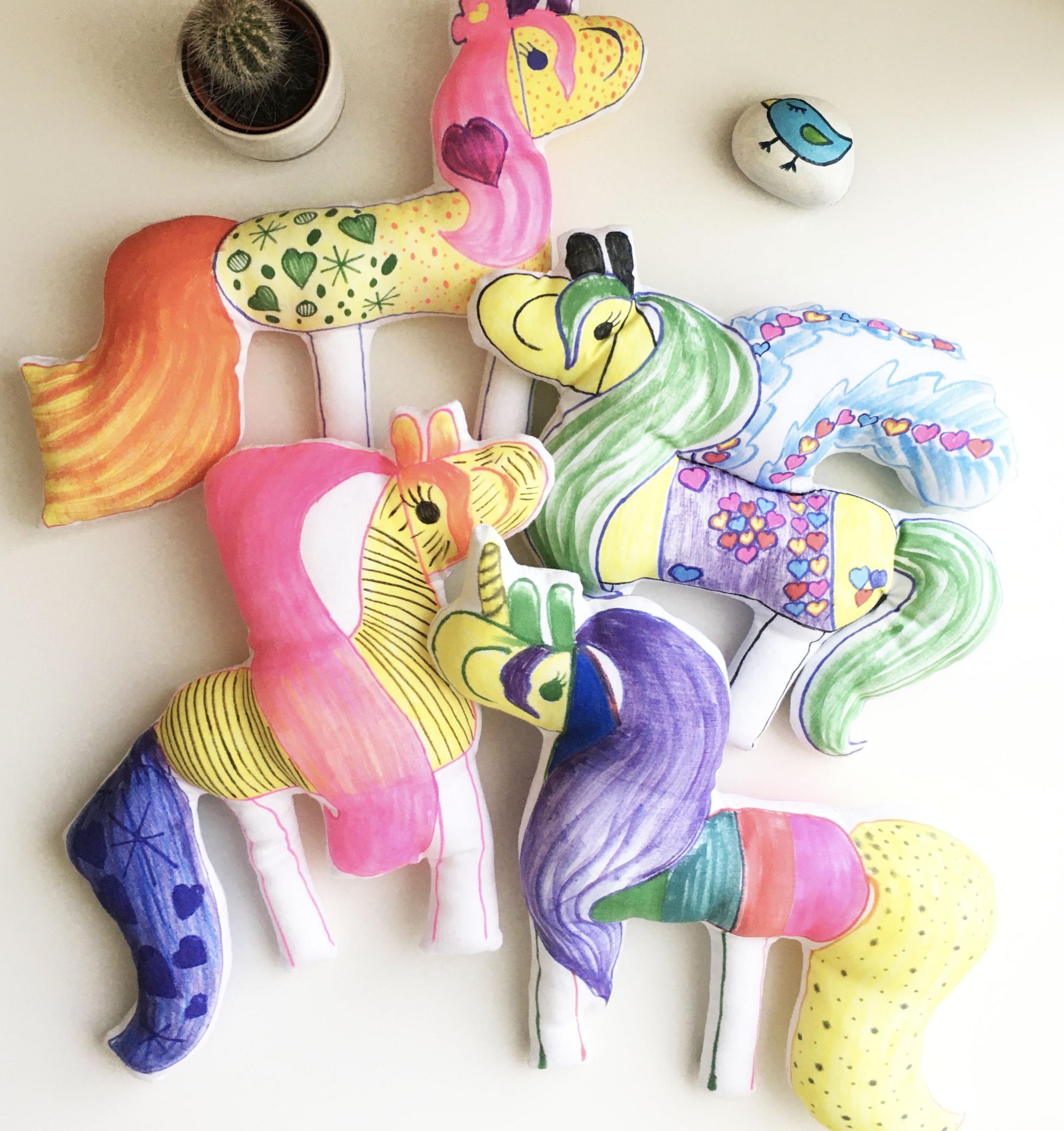 Lilia's Smiling Horses, stuffed toys