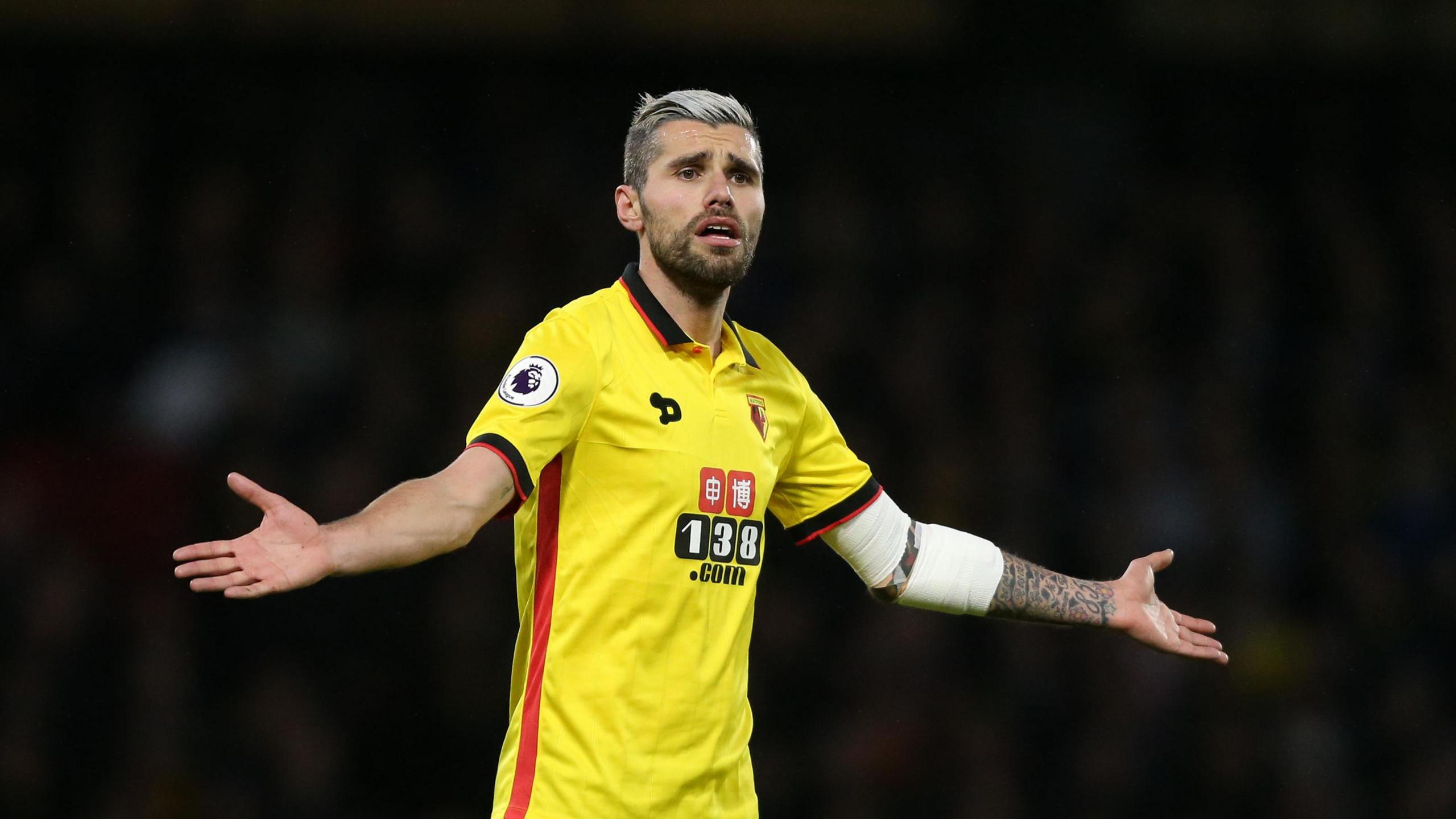 A photo of Valon Behrami playing for Watford in 2017