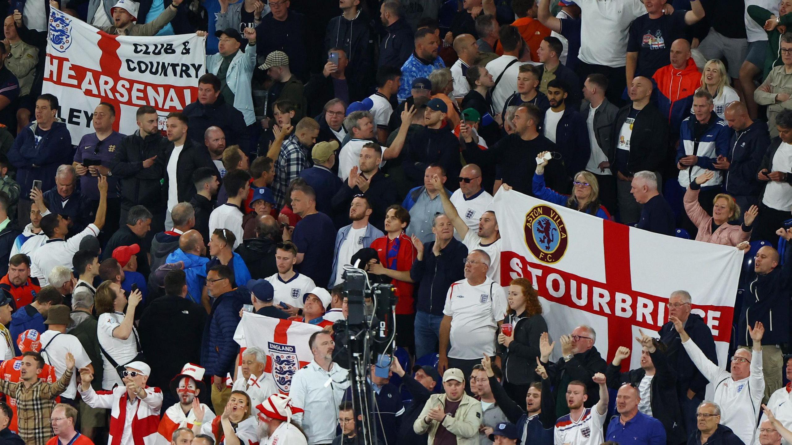 England fans at the Arena AufSchalke