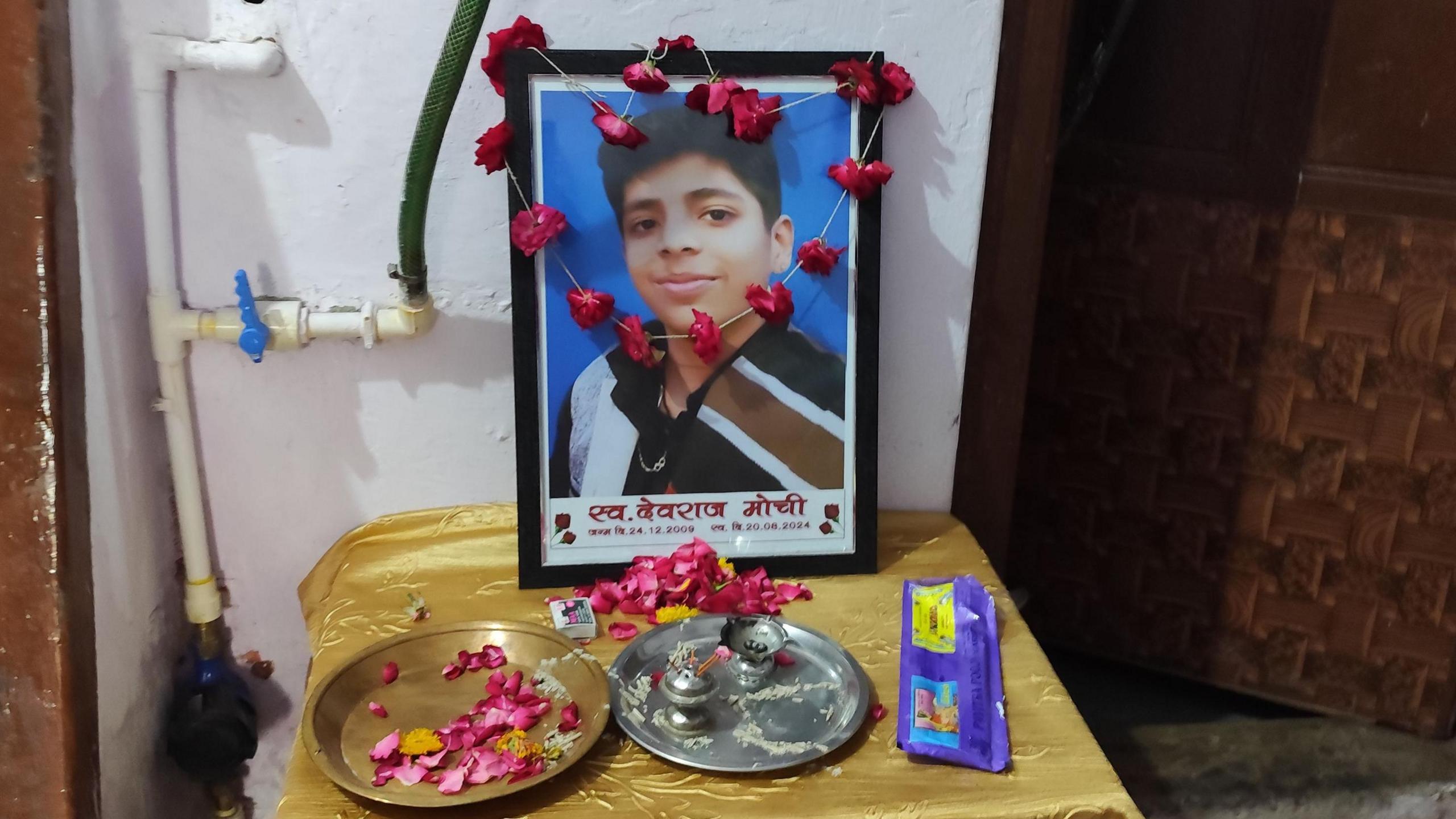 Devraj's picture in his home in Udaipur