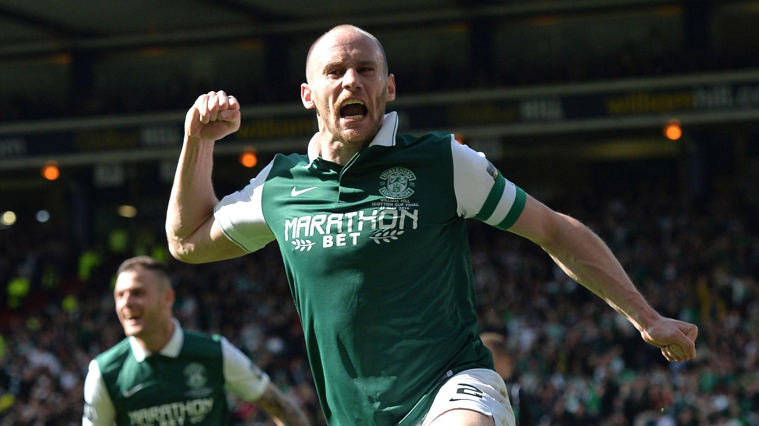 David Gray celebrates his Scottish Cup final winner