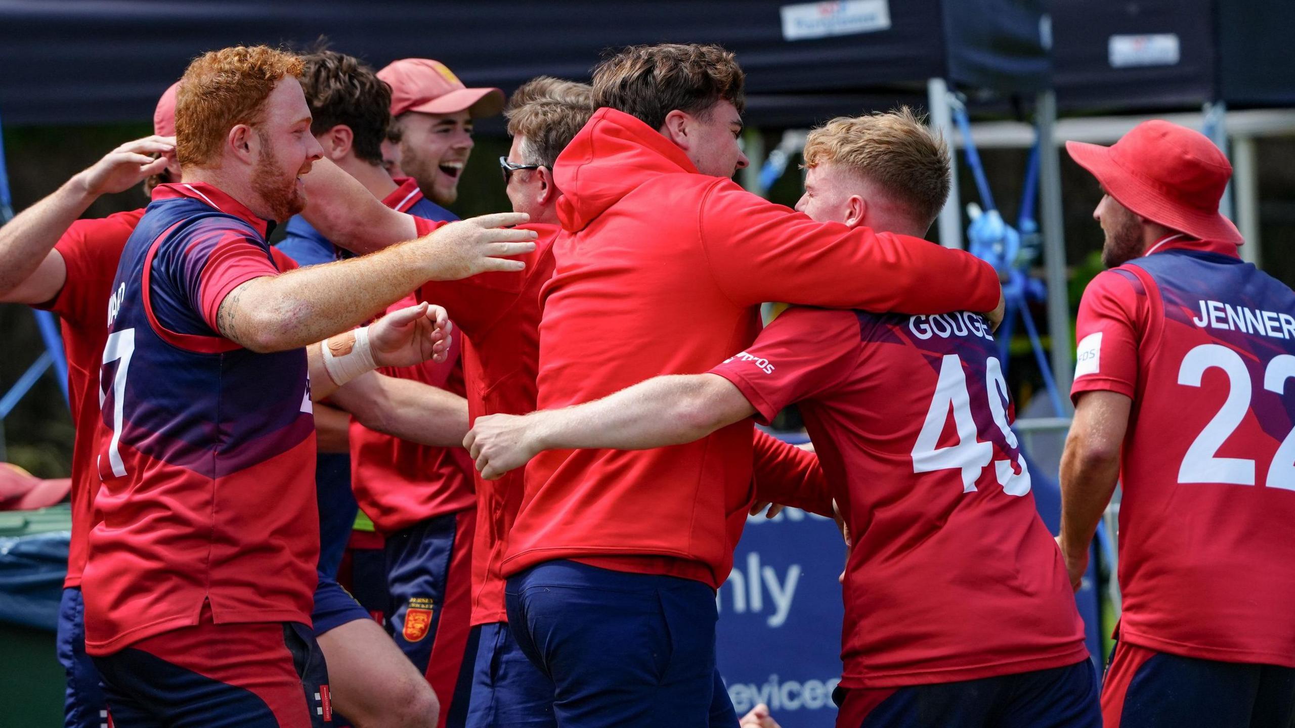 Jersey's players celebrate