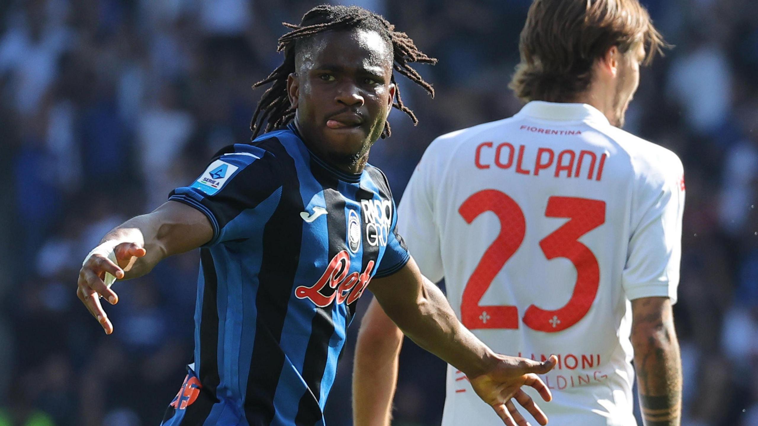 Ademola Lookman celebrates a goal for Atalanta