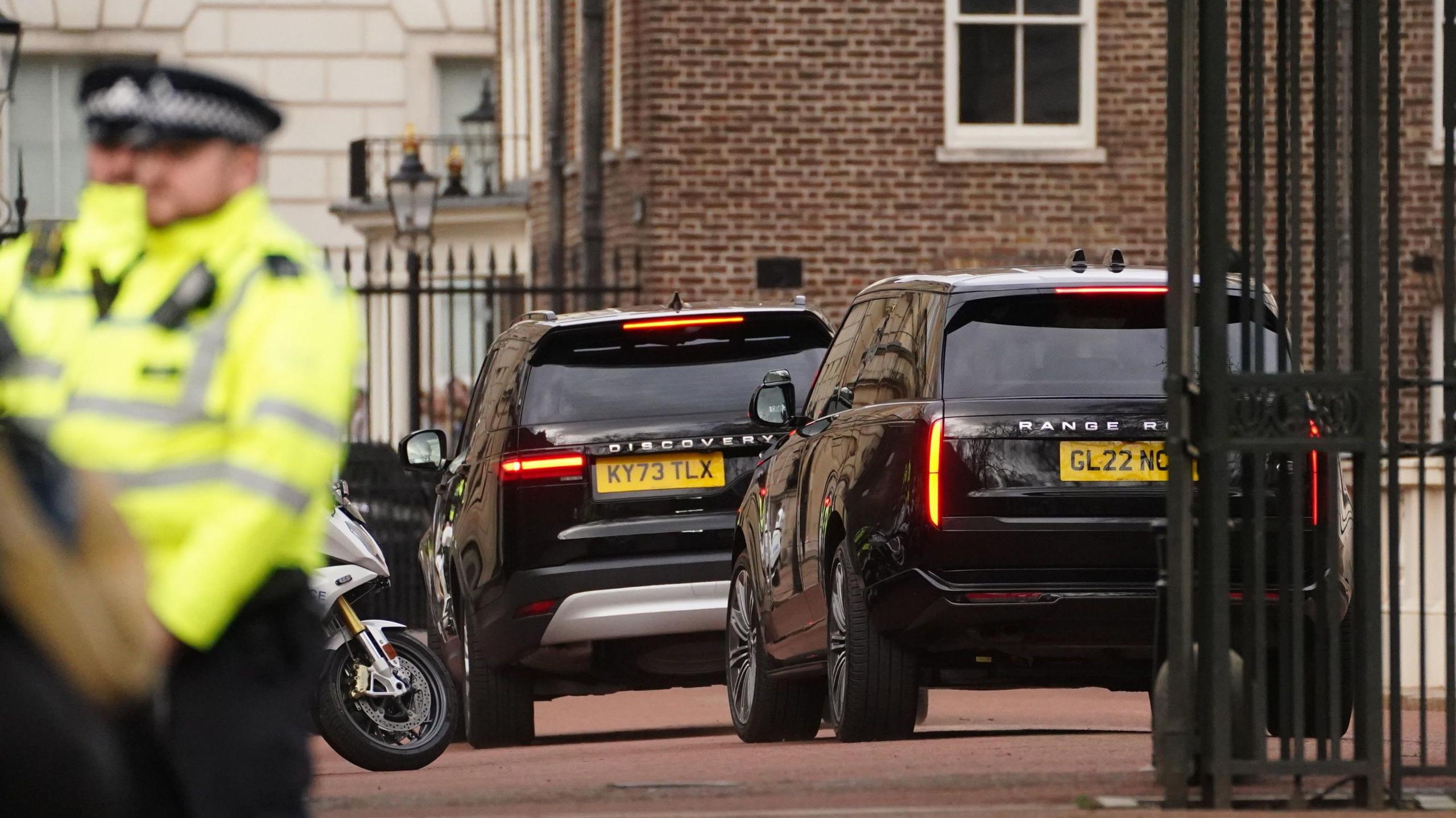 Two black SUVs in Central London