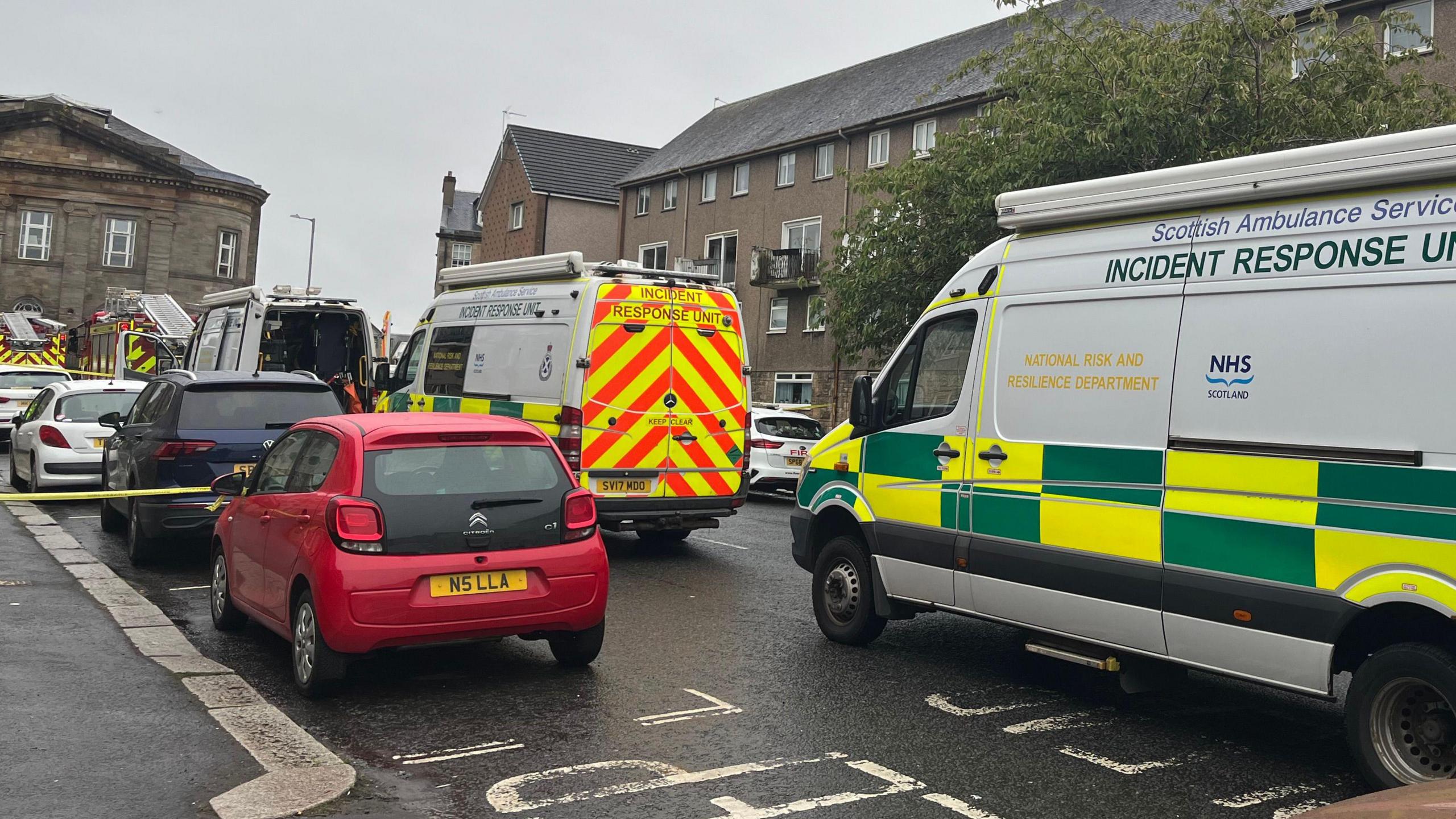 Incident response unit at the scene on a Paisley street