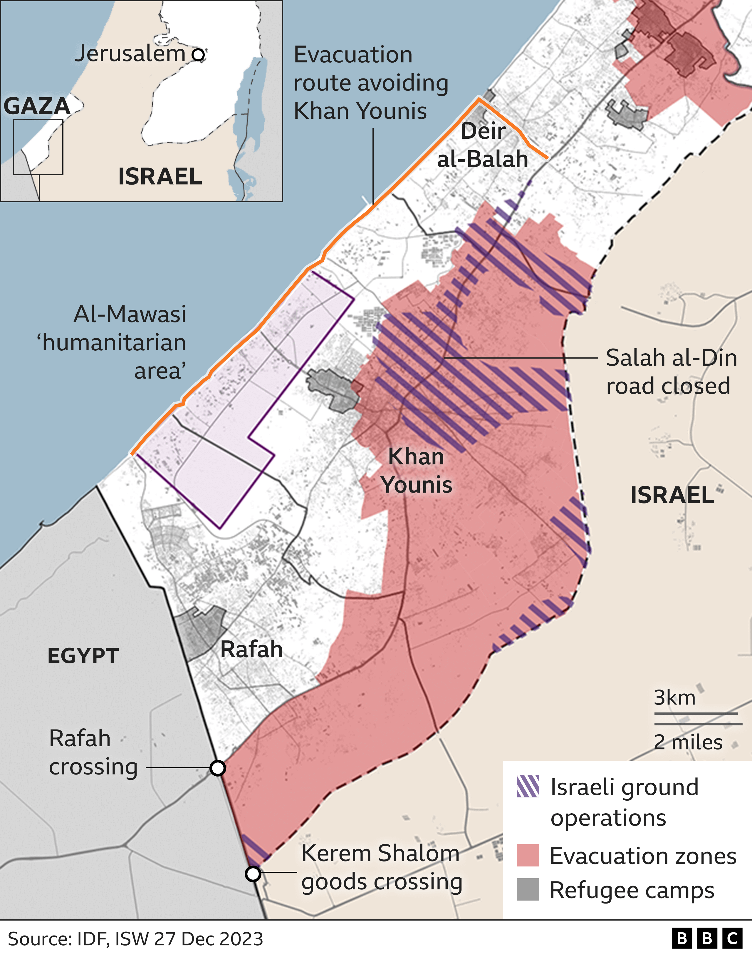 Gaza map last updated on 27 December