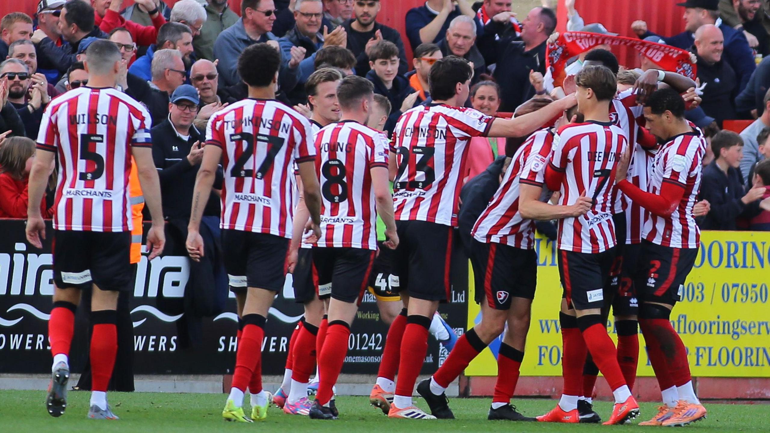  Cheltenham Town celebrate George Miller's goal