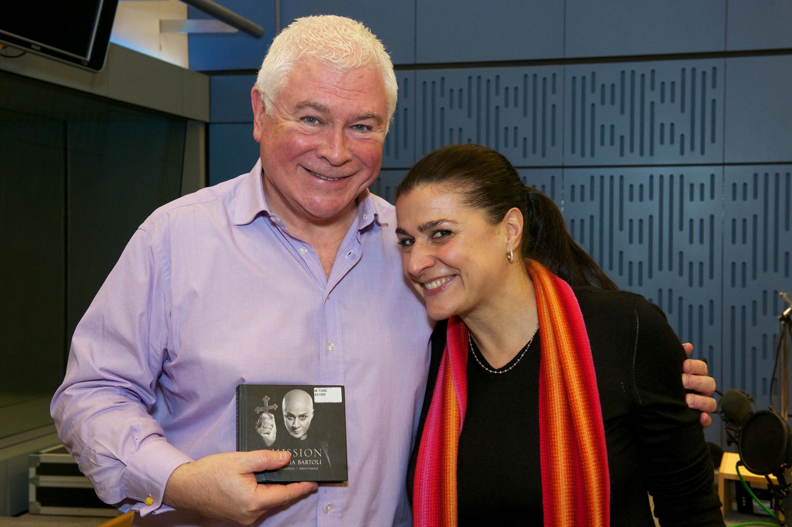 Sean Rafferty interviewing Italian opera singer Cecilia Bartoli in 2012