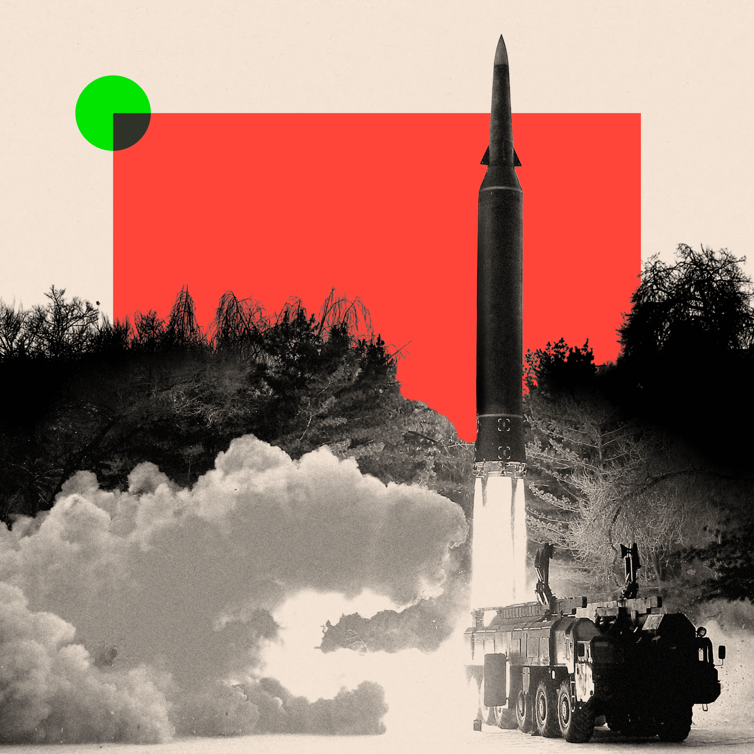 A treated image of a hypersonic missile North Korea claims to have test-fired