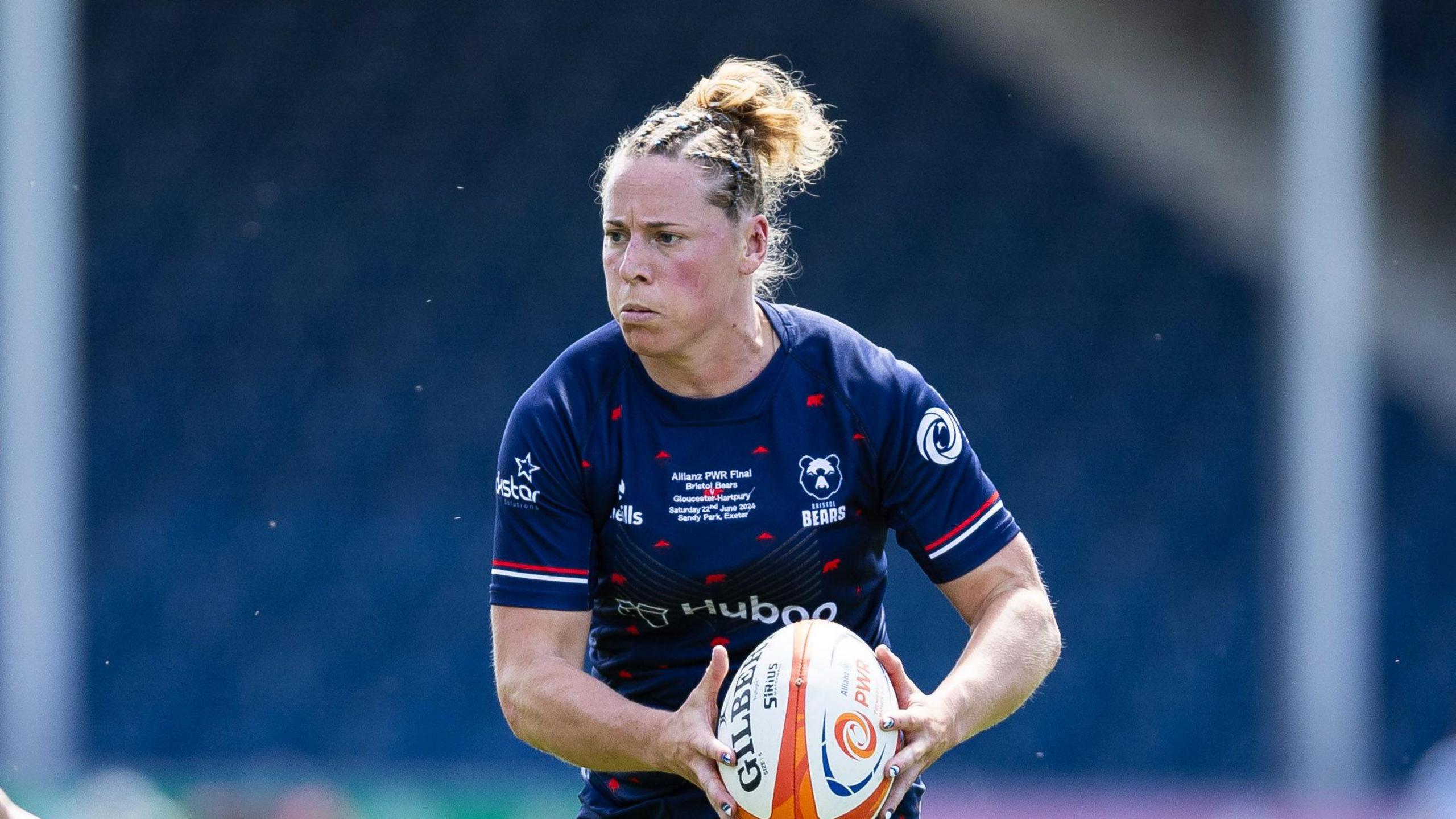 Amber Reed runs with the ball during the Premiership Women's Rugby final in June