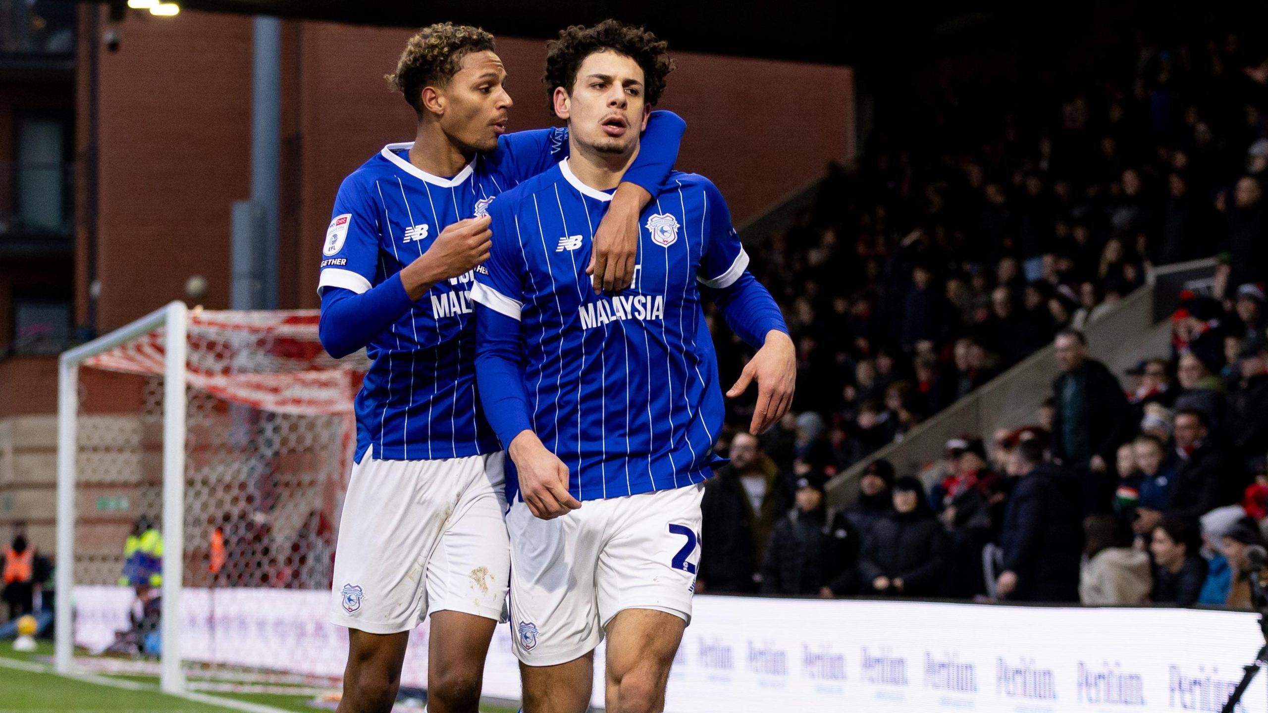 Yousef Salech celebrates his equaliser at Leyton Orient