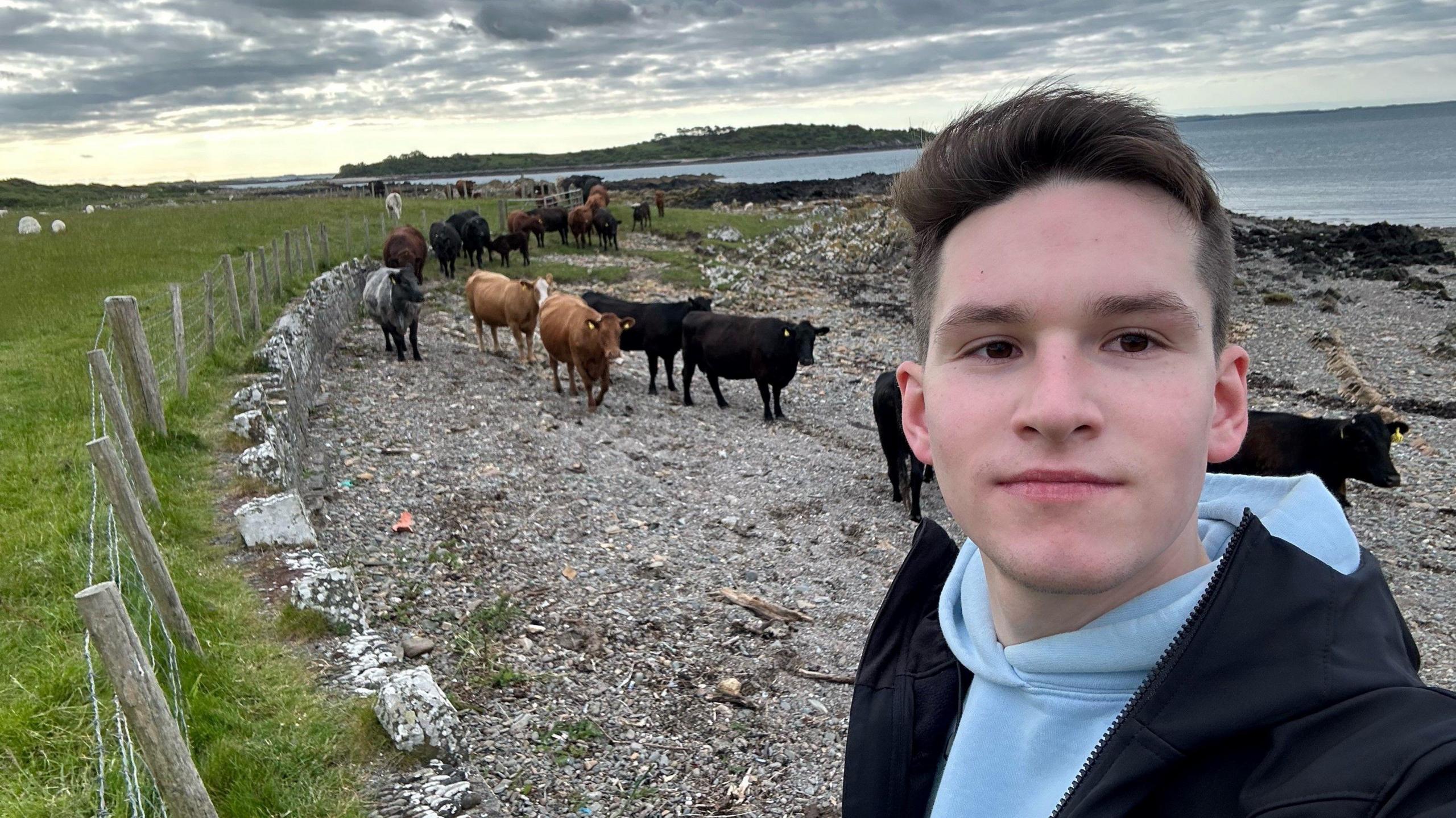 Thomas Westley taking a selfie to the right of the camera on his sanctuary in Ukraine 