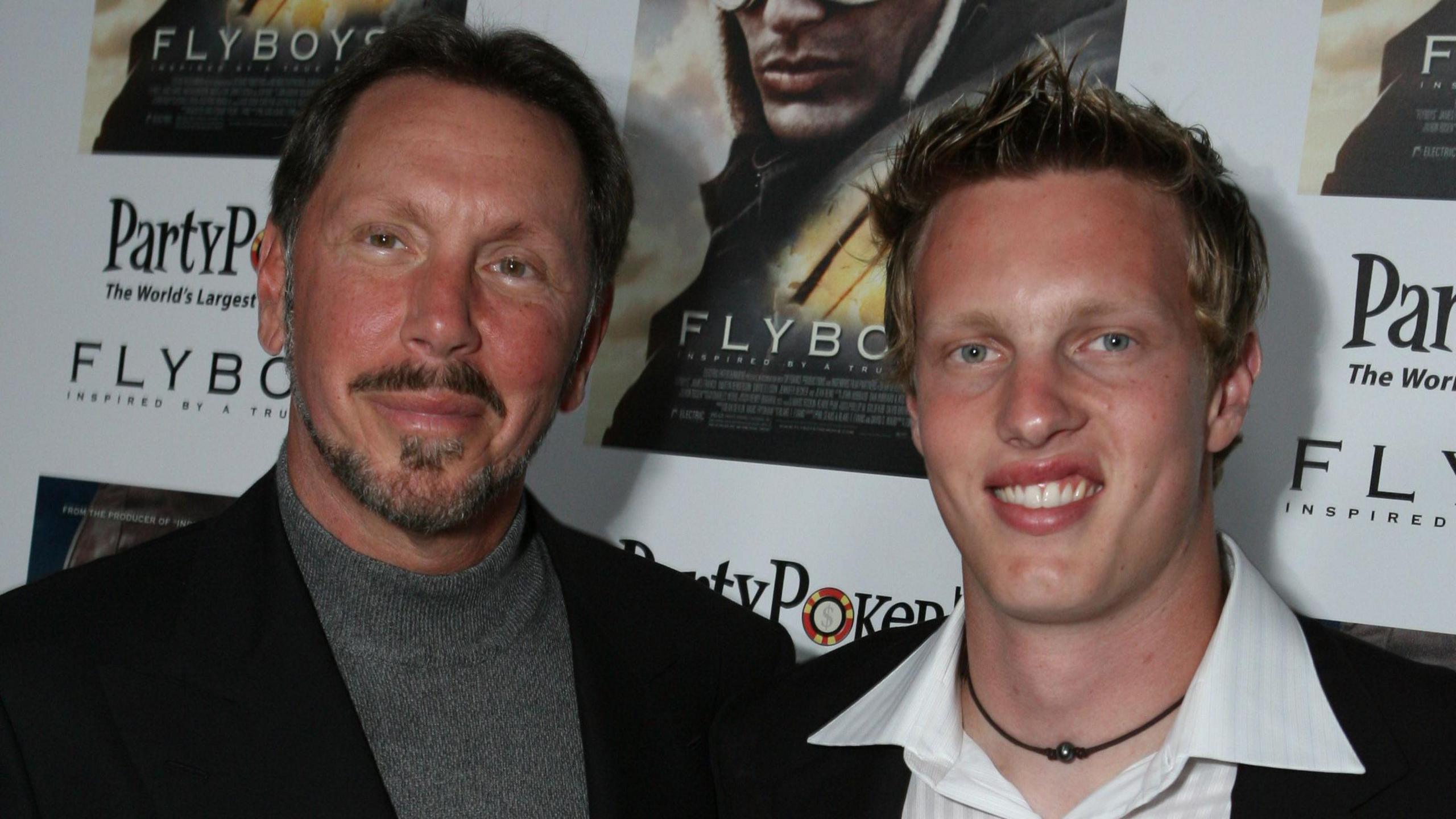 Larry Ellison with David Ellison in 2006 at a screening of 'Flyboys', David Ellison's first movie